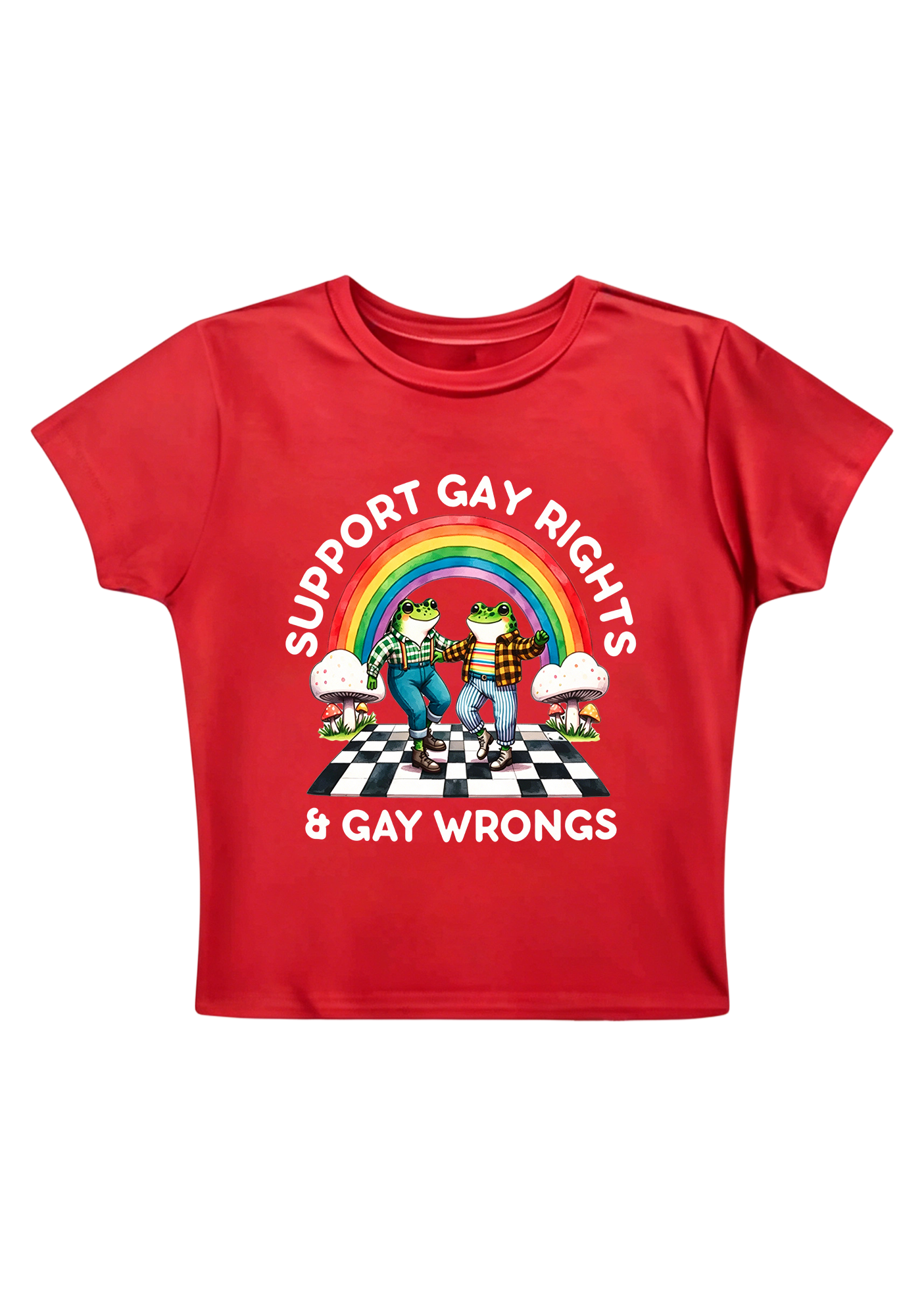 Support Gay Rights and Gay Wrongs Y2K Baby Tee