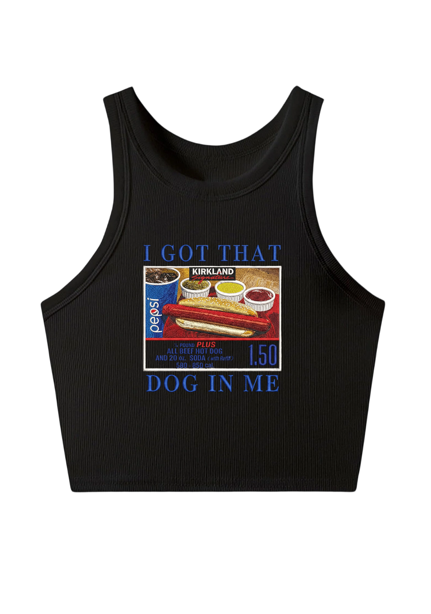 I Got That Dog In Me Embroidery Y2K Crop Tank Top