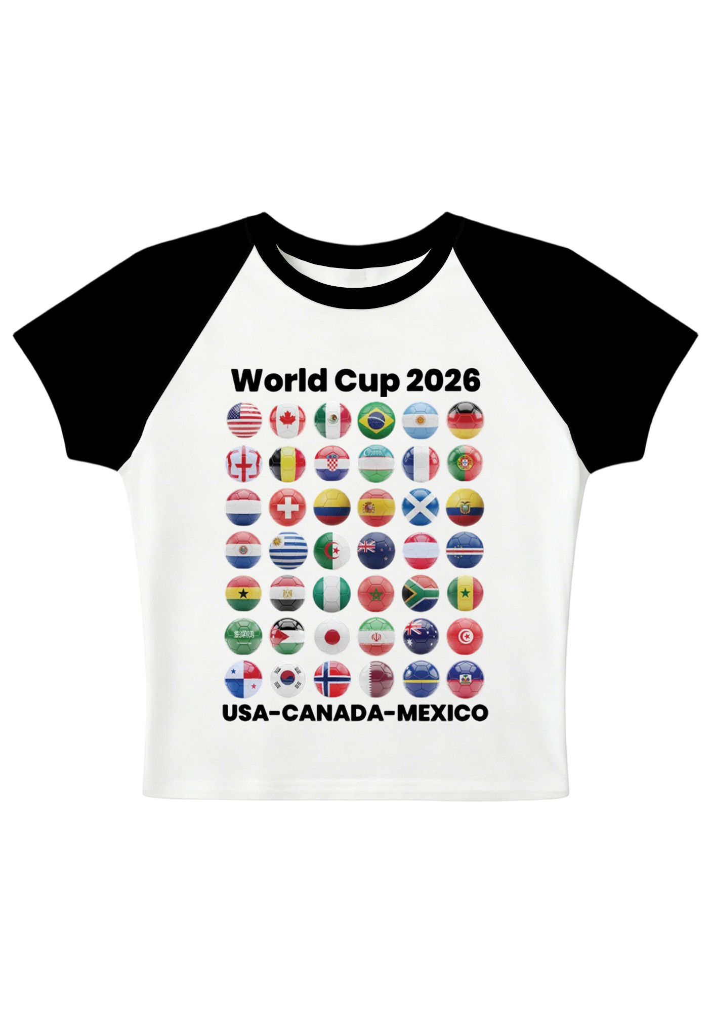 2026 World Cup All Teams Flag Splicing Y2K Baby Tee