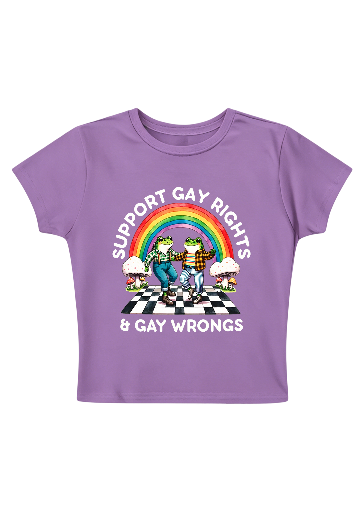 Support Gay Rights and Gay Wrongs Y2K Baby Tee