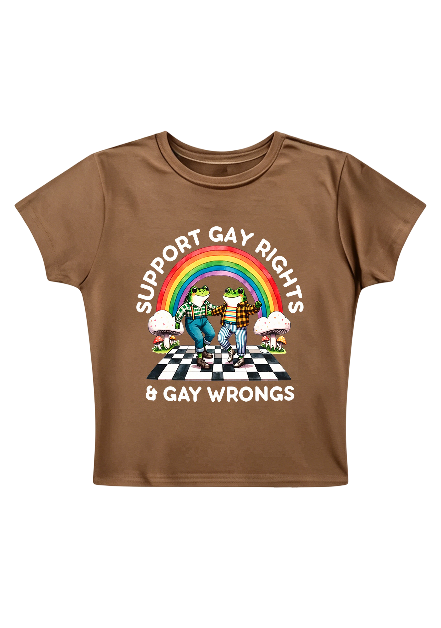 Support Gay Rights and Gay Wrongs Y2K Baby Tee