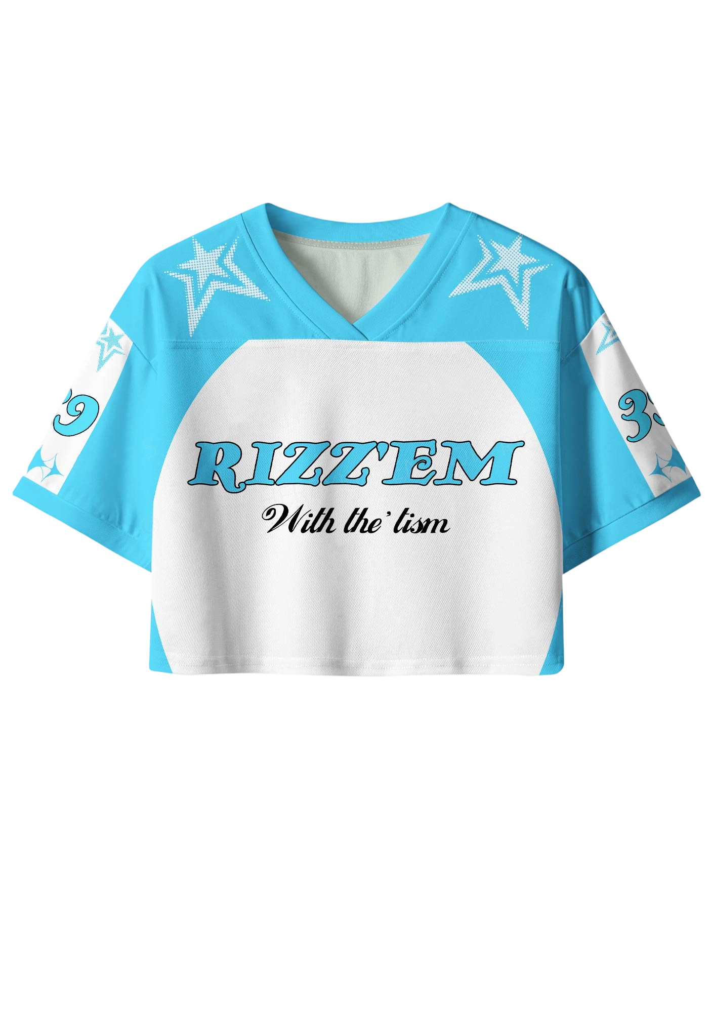 Rizz 'Em Y2K Crop Sport Jersey Shirts