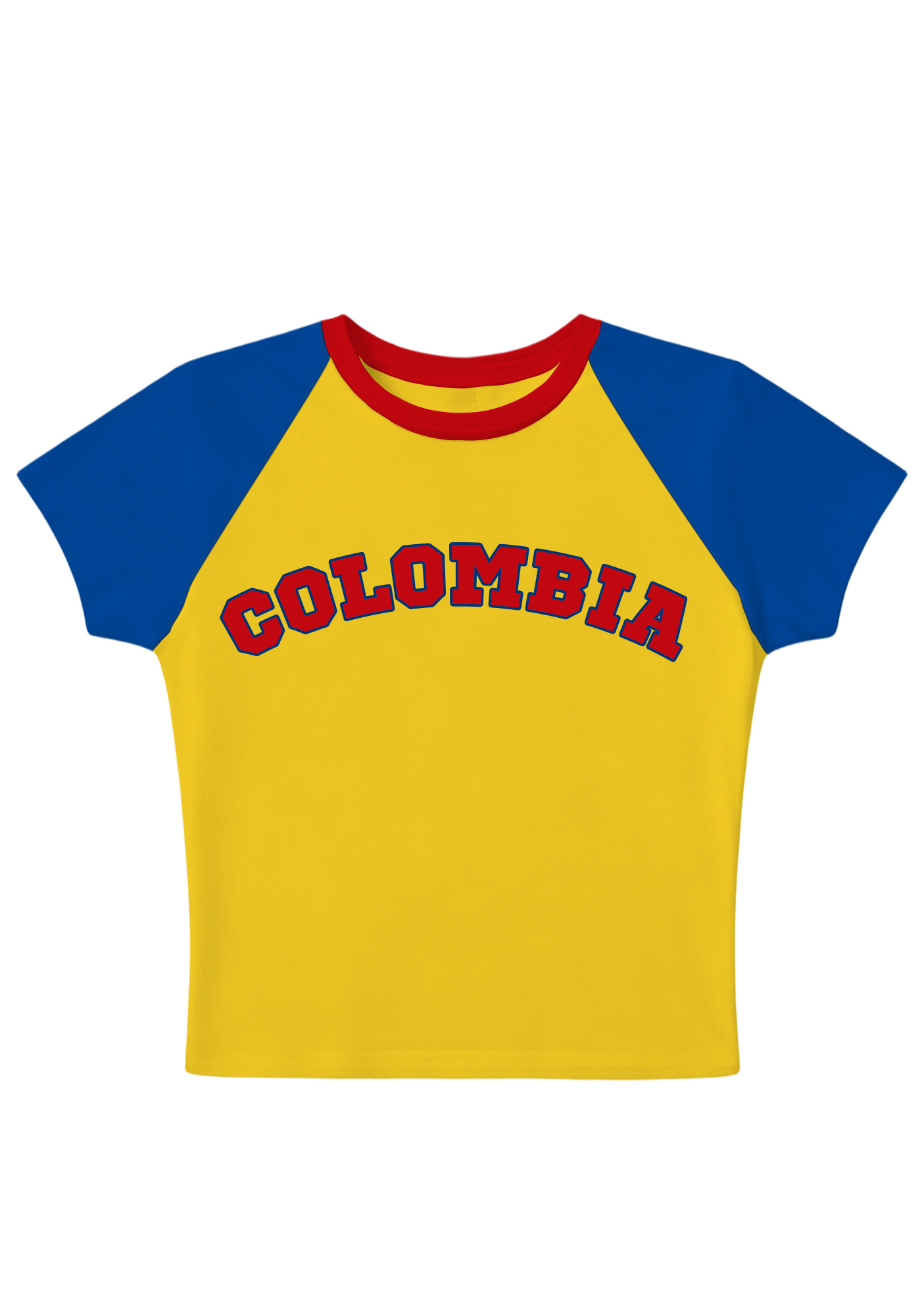 Bogota Inspired Colorblock Colombia Y2K Baby Tee