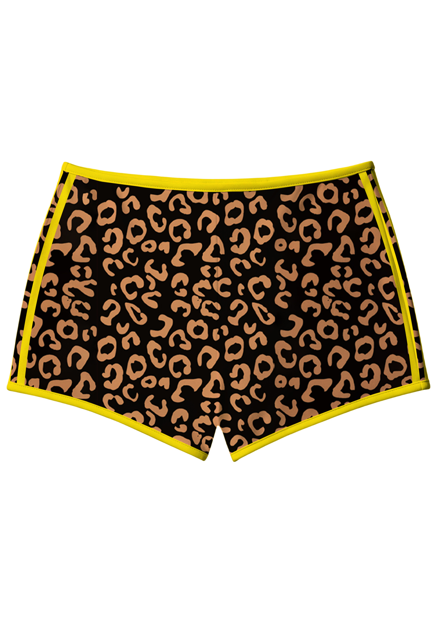 Leopard Print Yellow Trim No.10 Sport Shorts