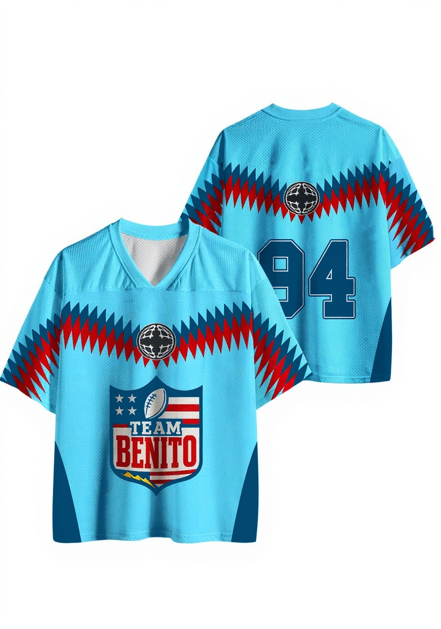 Blue Team Bunny Y2K Crop Sport Jersey Shirts