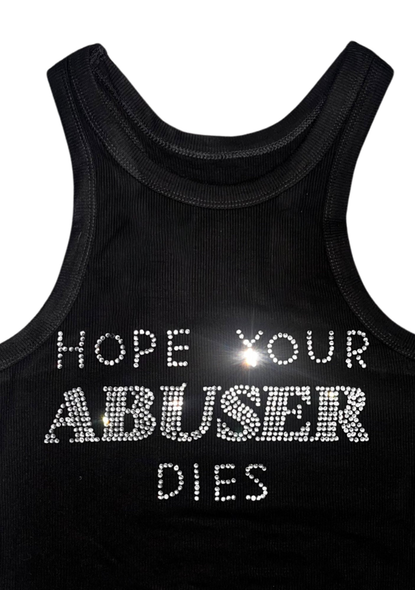 Hope Your Abuser Dies Y2K Crop Tank Top