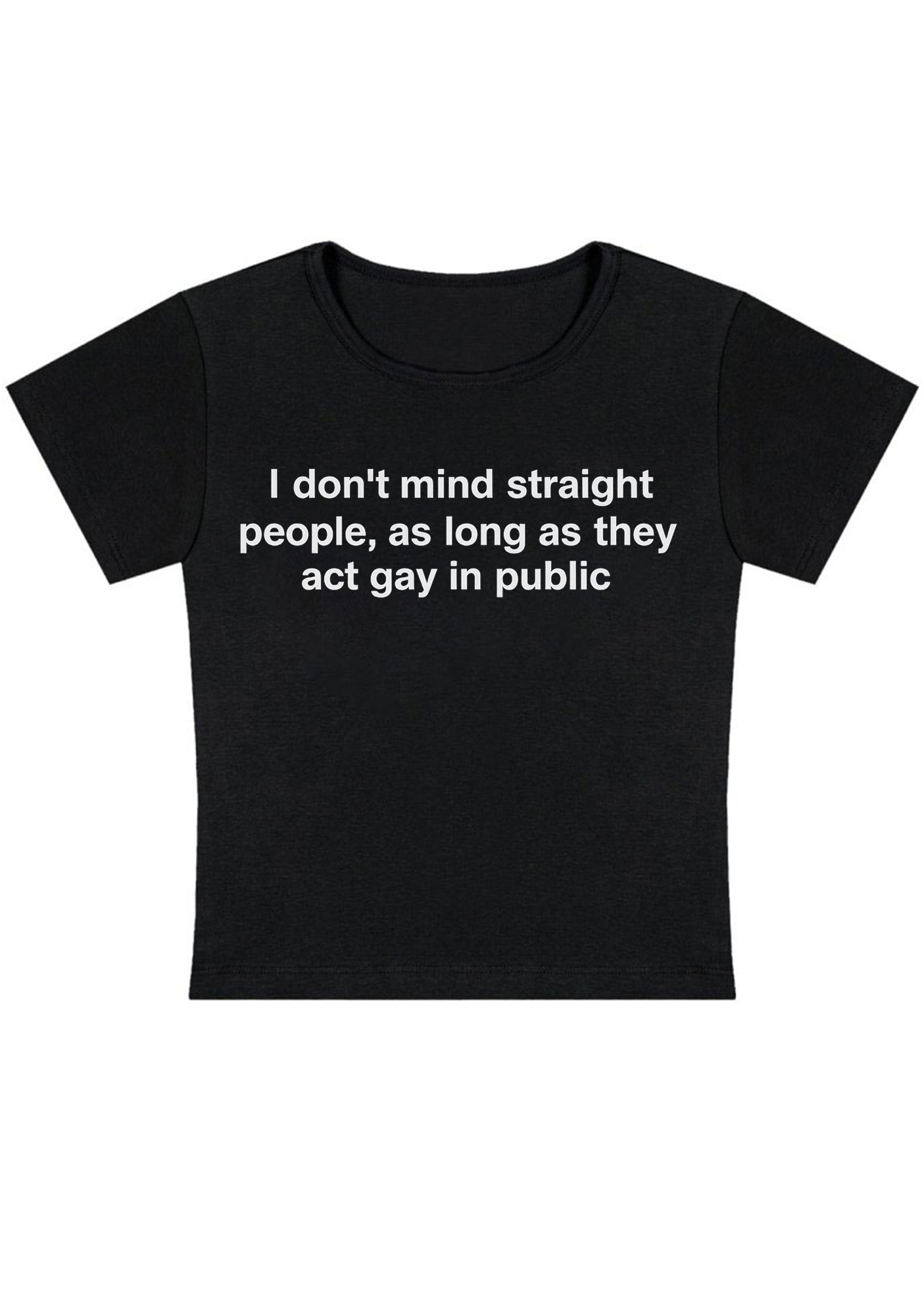 I Don't Mind Straight People Y2K Baby Tee