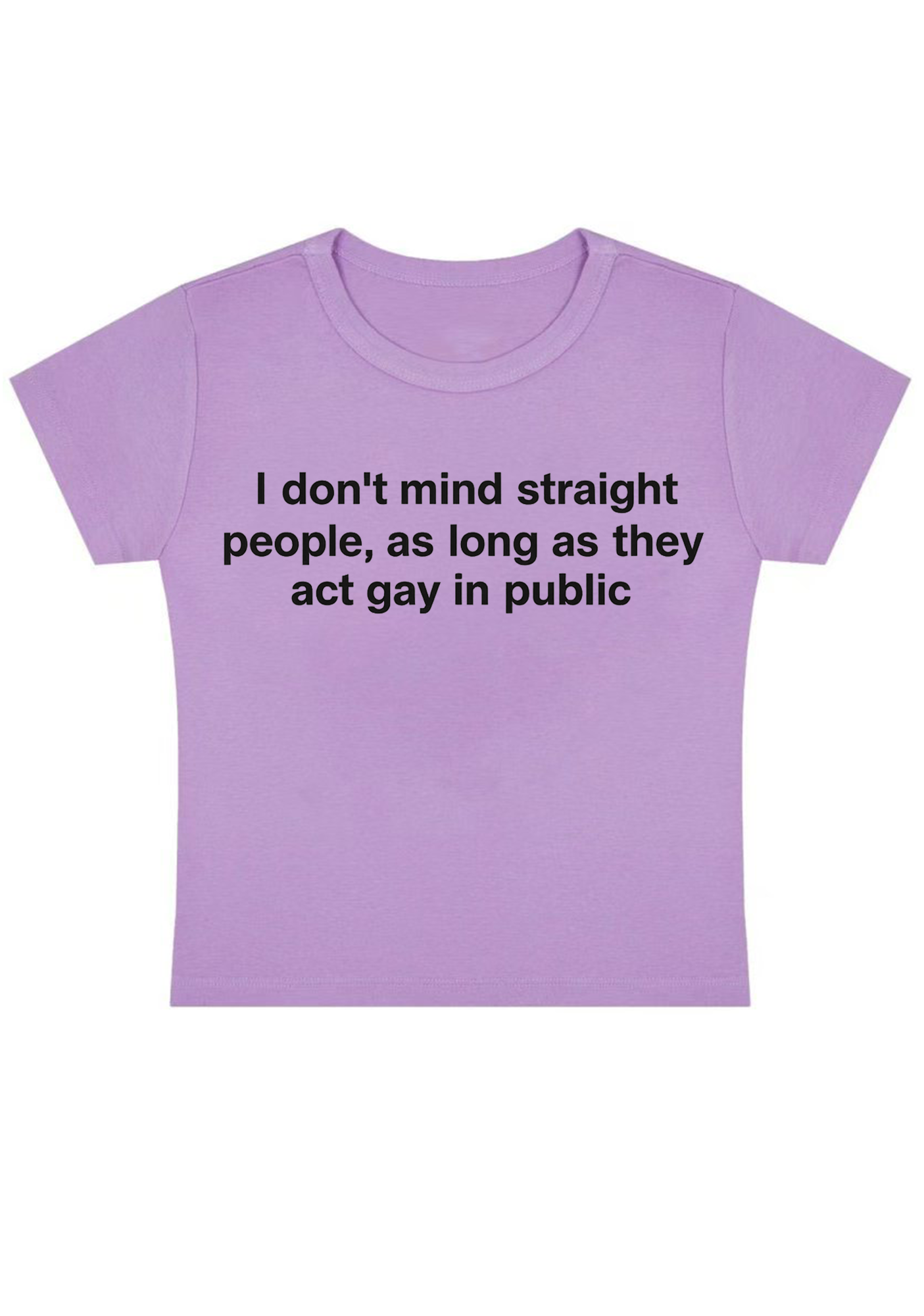 I Don't Mind Straight People Y2K Baby Tee