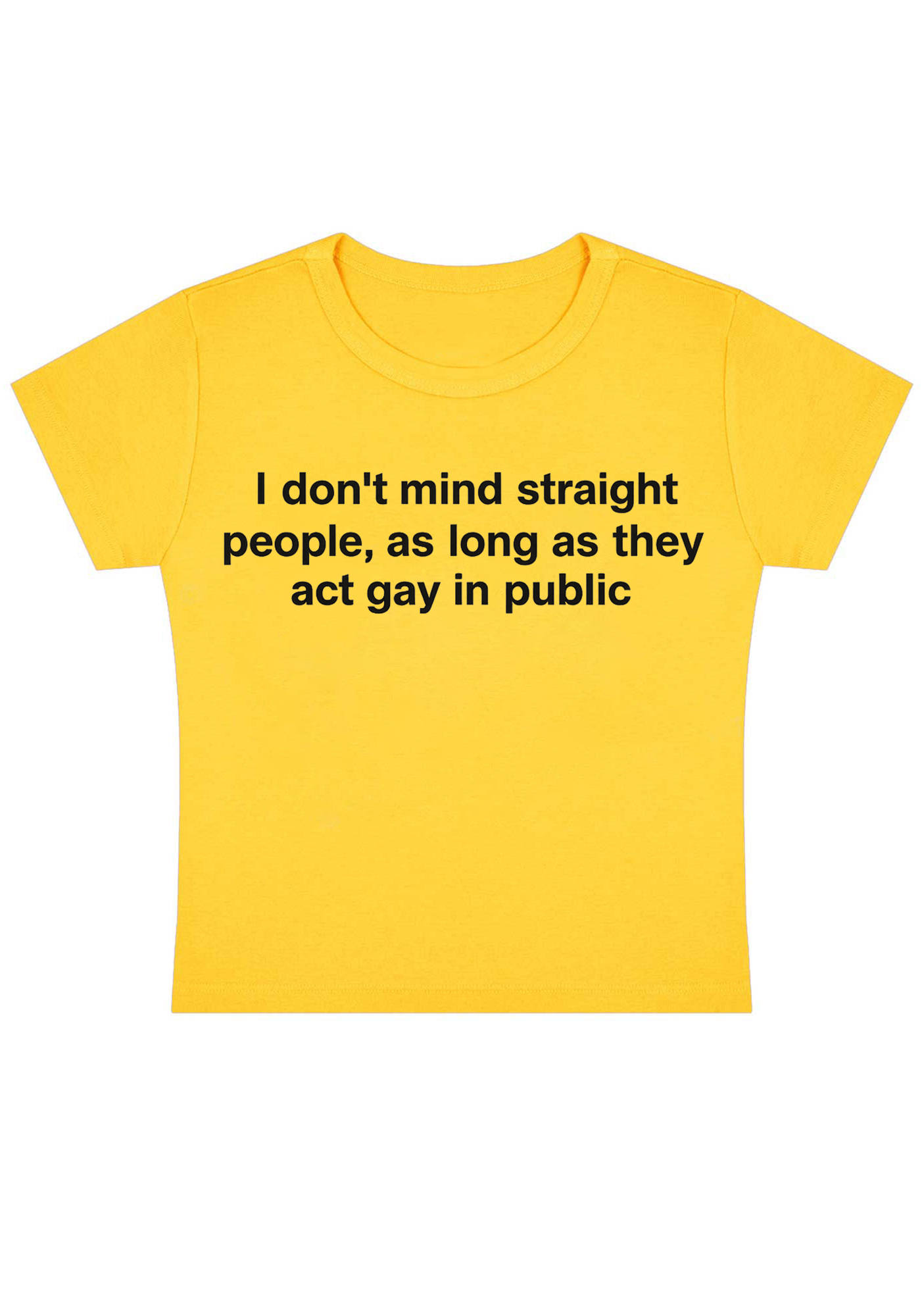 I Don't Mind Straight People Y2K Baby Tee