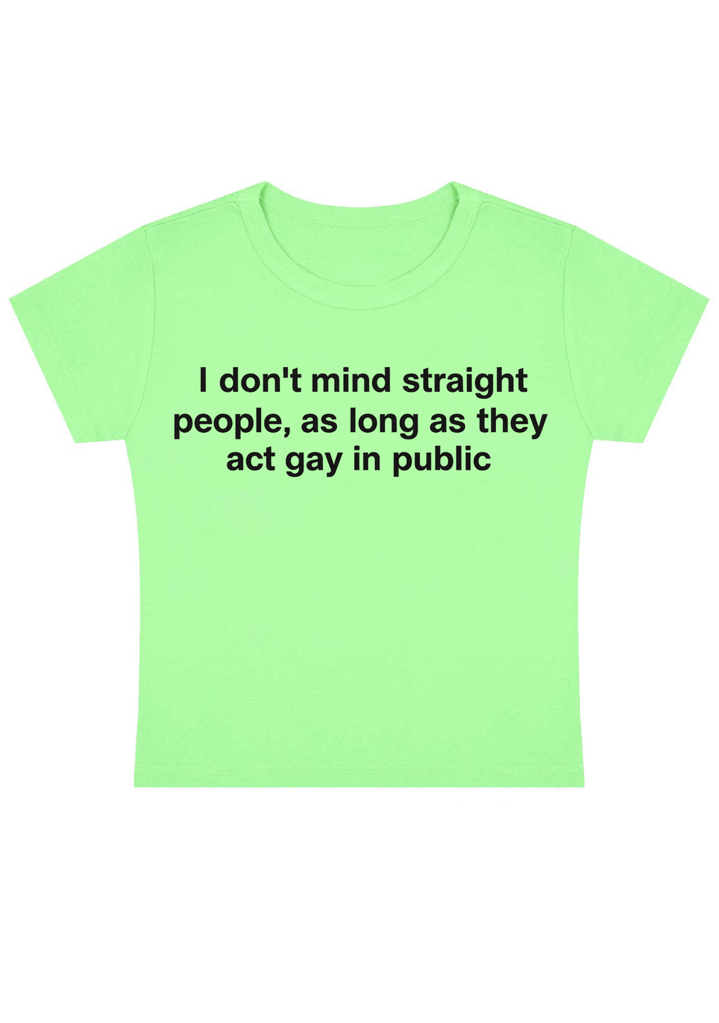 I Don't Mind Straight People Y2K Baby Tee