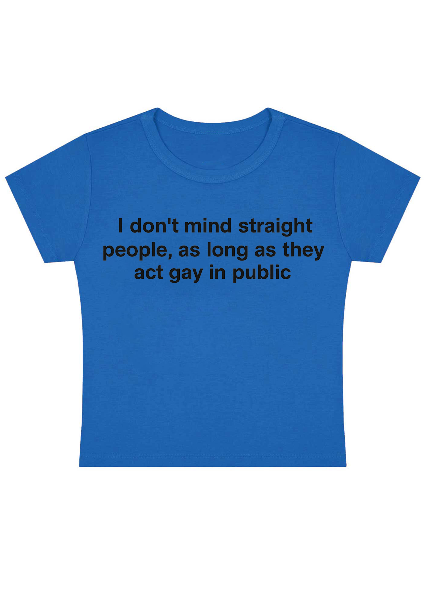 I Don't Mind Straight People Y2K Baby Tee