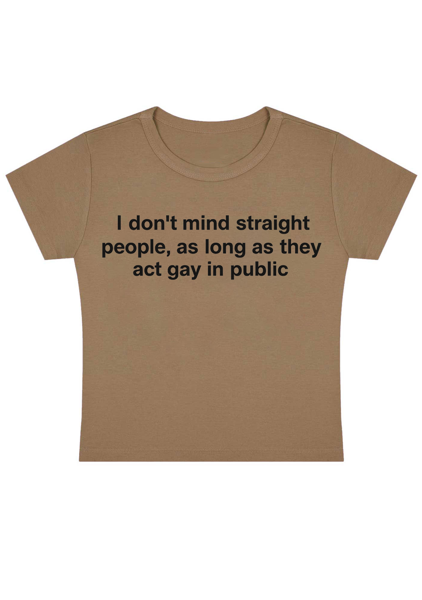 I Don't Mind Straight People Y2K Baby Tee