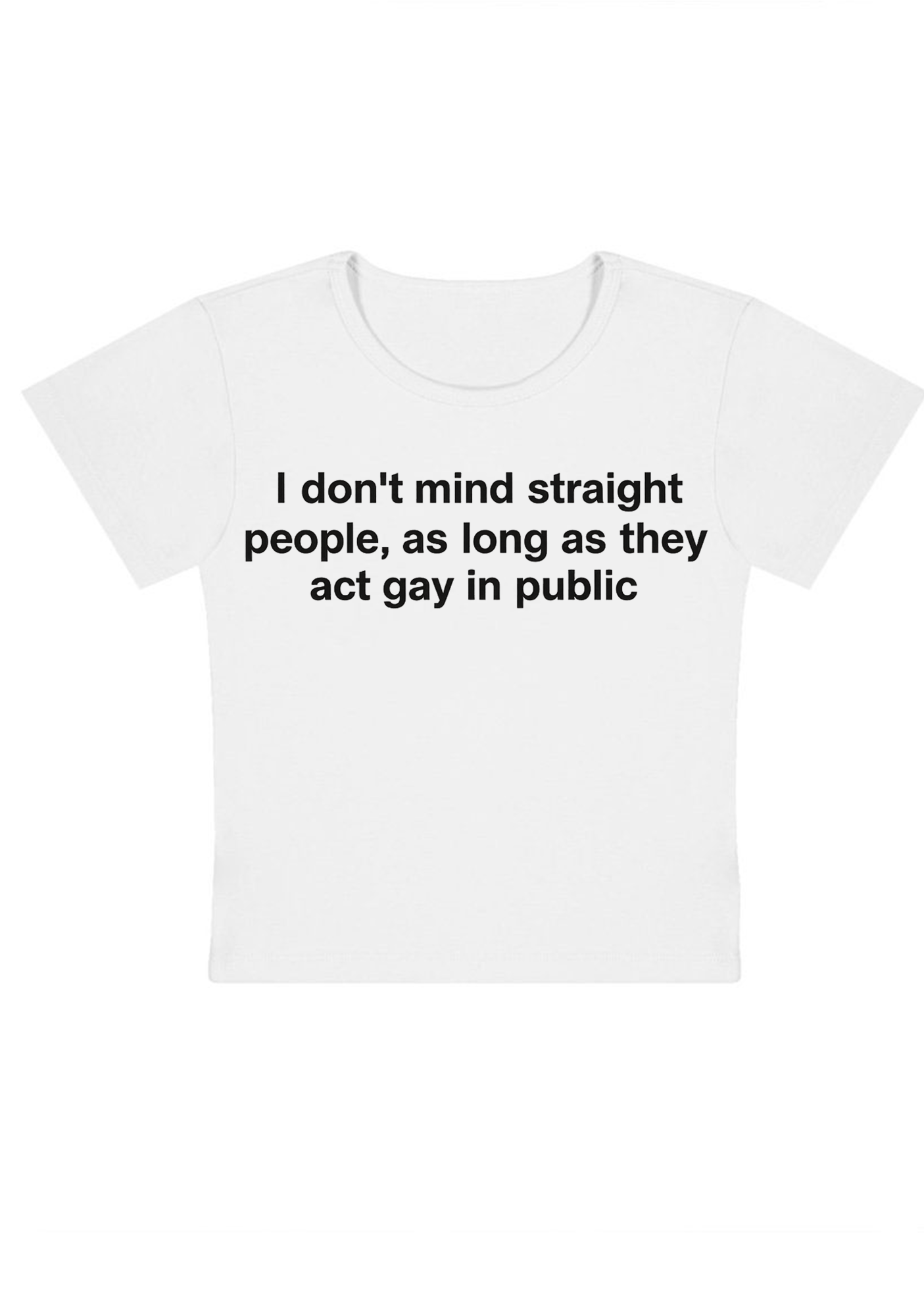 I Don't Mind Straight People Y2K Baby Tee