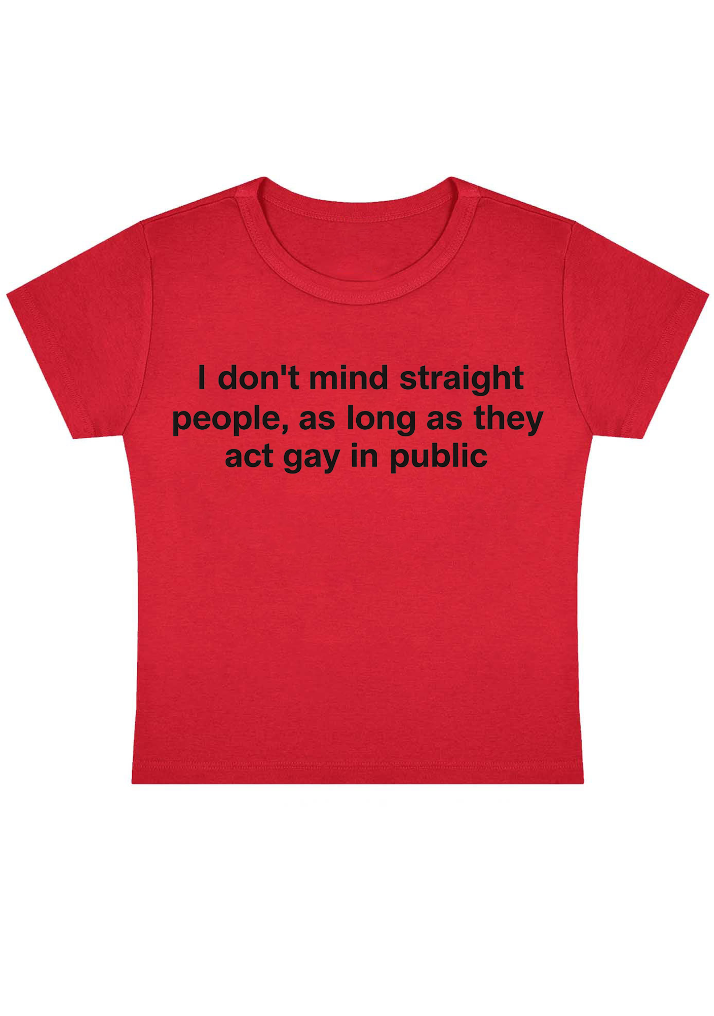 I Don't Mind Straight People Y2K Baby Tee