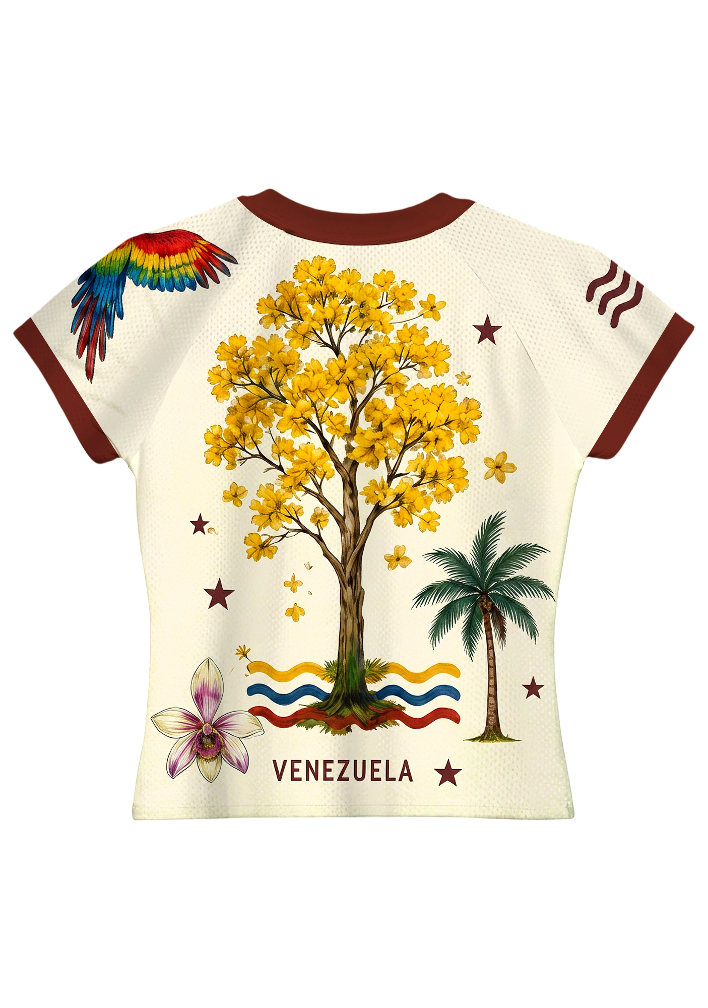 Tropical Venezuela Parrot Stamp Travel Baby Tee