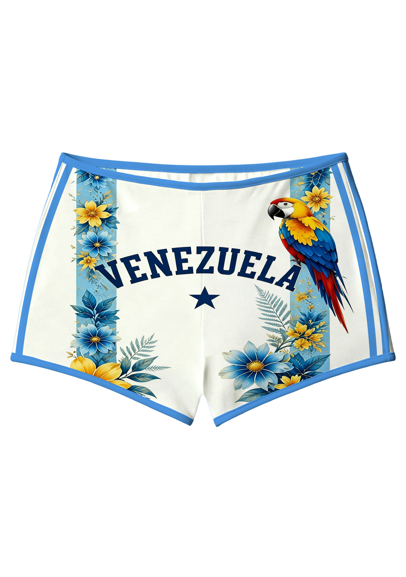 Venezuela Macaw Floral Booty Shorts