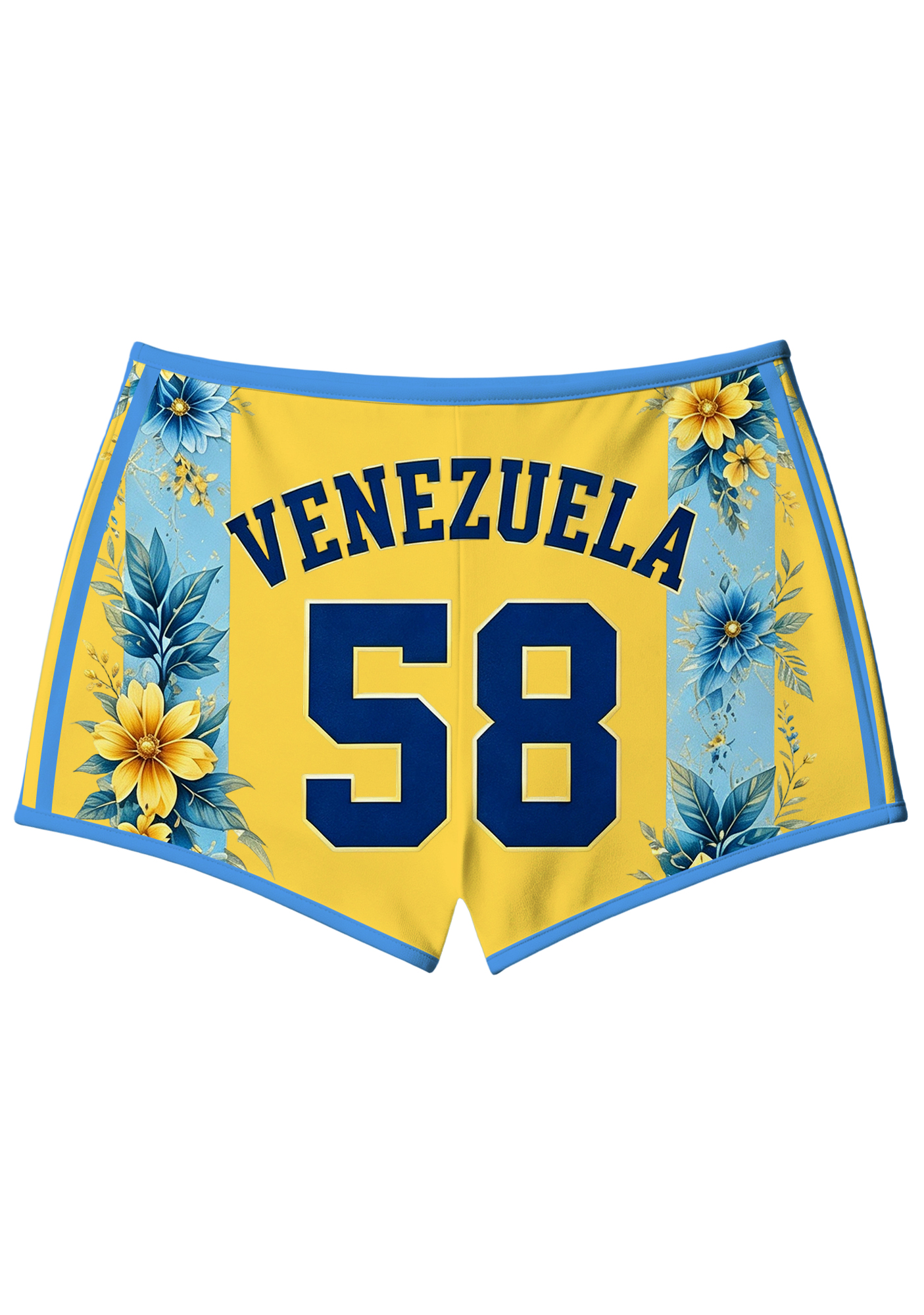 Venezuela Macaw Floral Yellow Booty Shorts