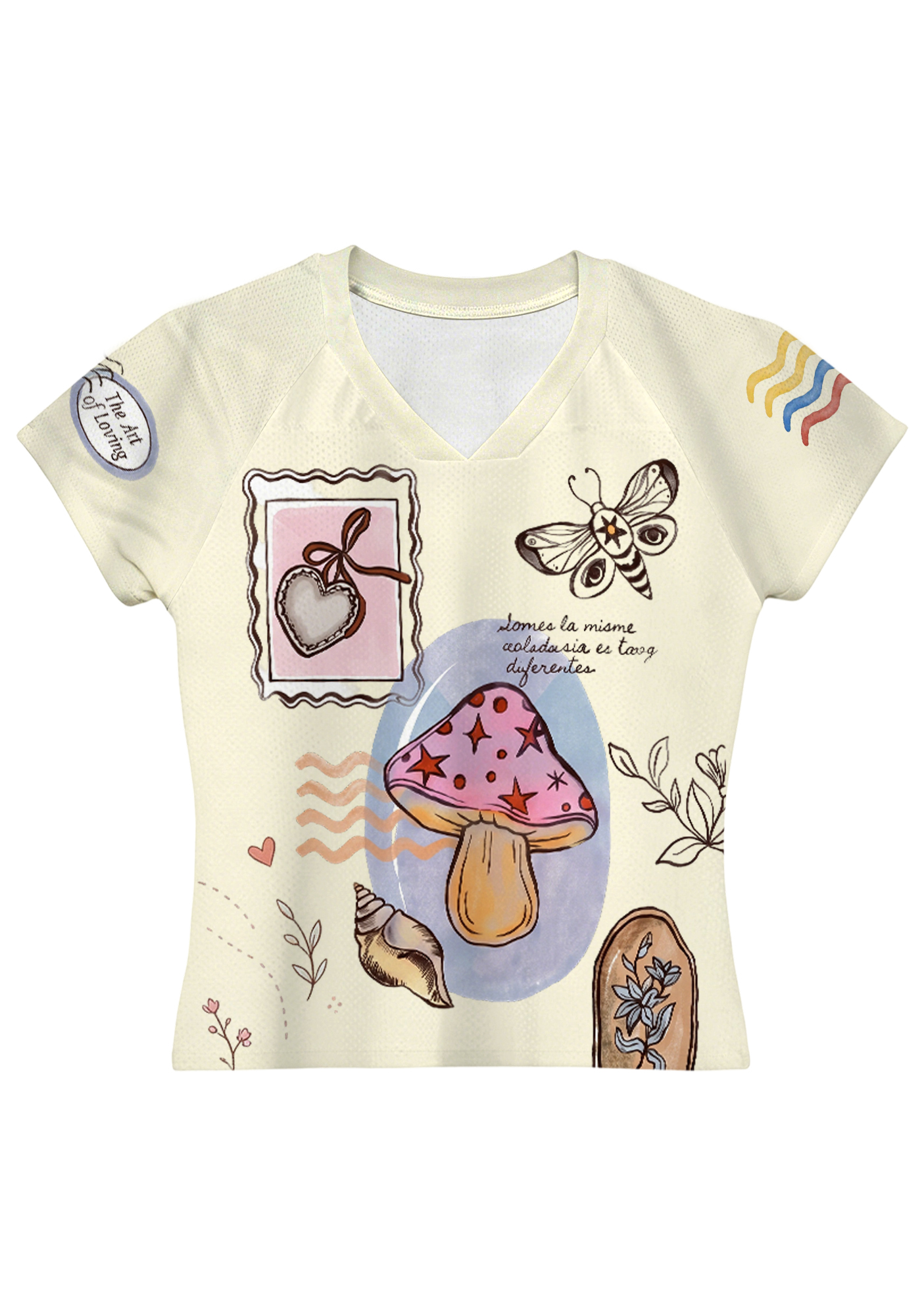 Fairy‑Core Mushroom Doodle Baby Tee