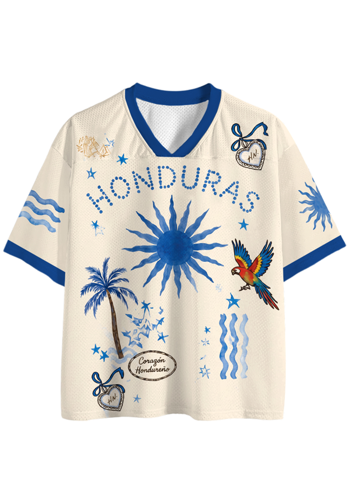 Honduras Tropical National‑Pride Mesh Jersey Shirts