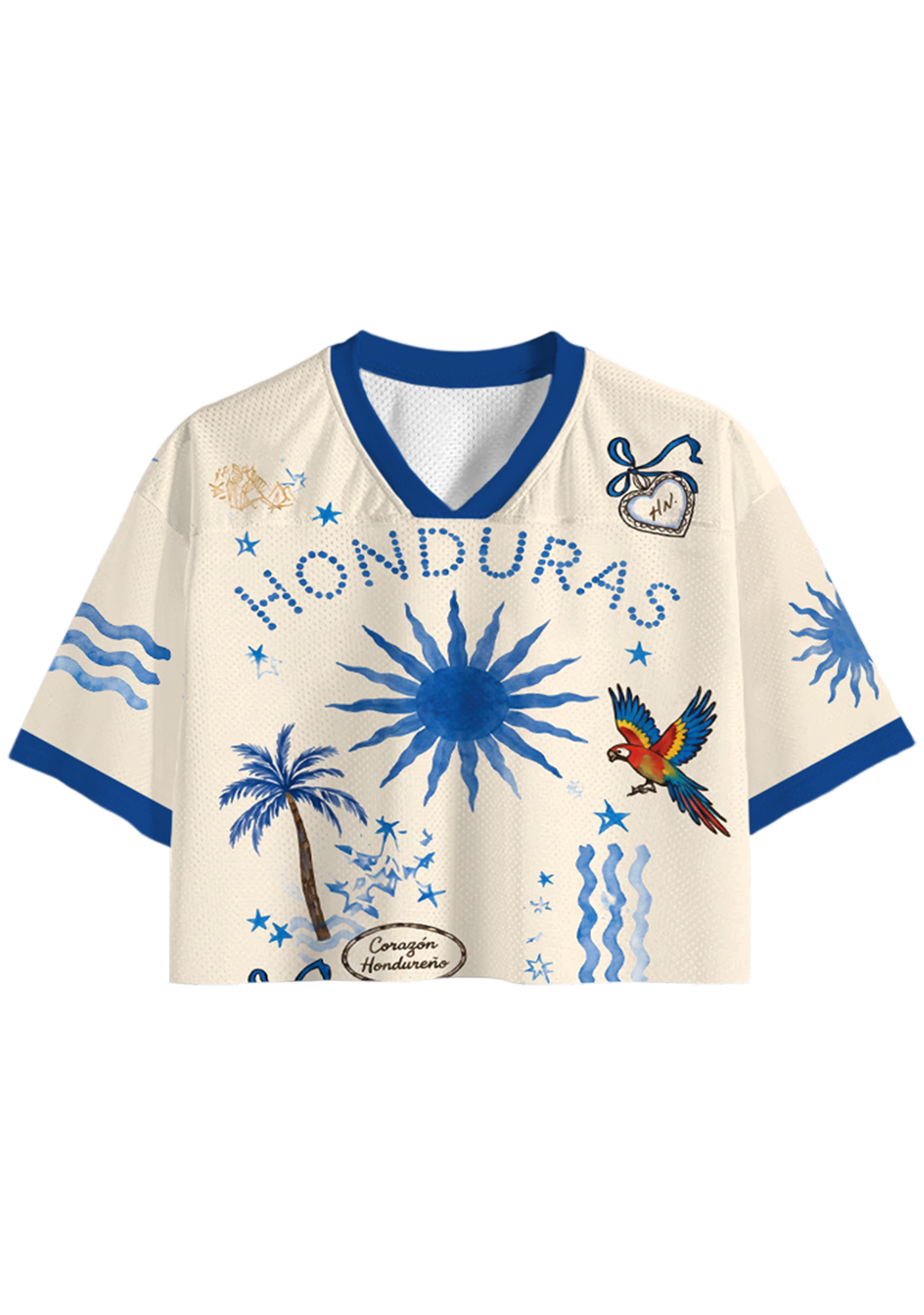 Honduras Tropical National‑Pride Cropped Jersey Shirt