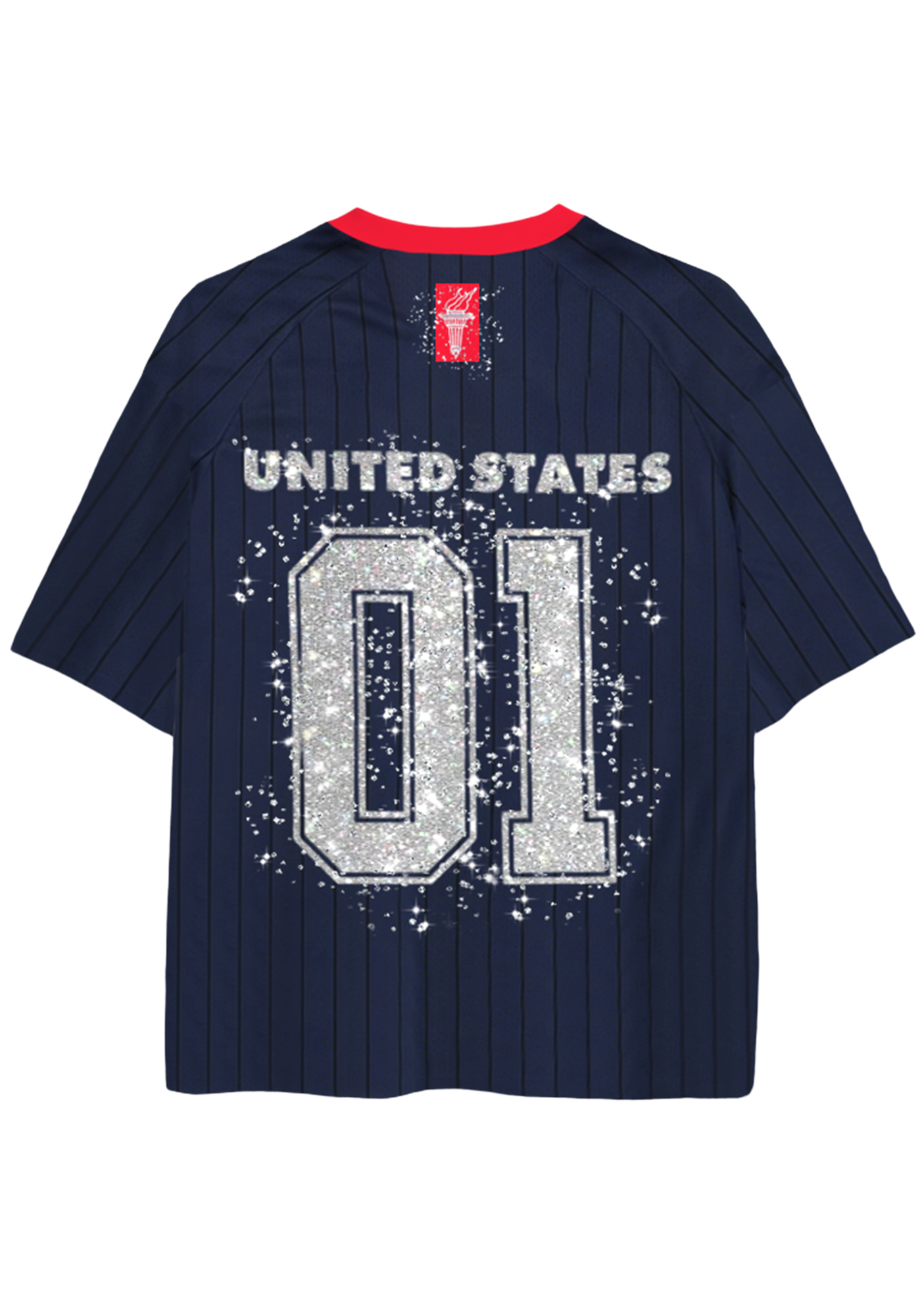 Glitter USA VIBES Striped Mesh Jersey Shirts