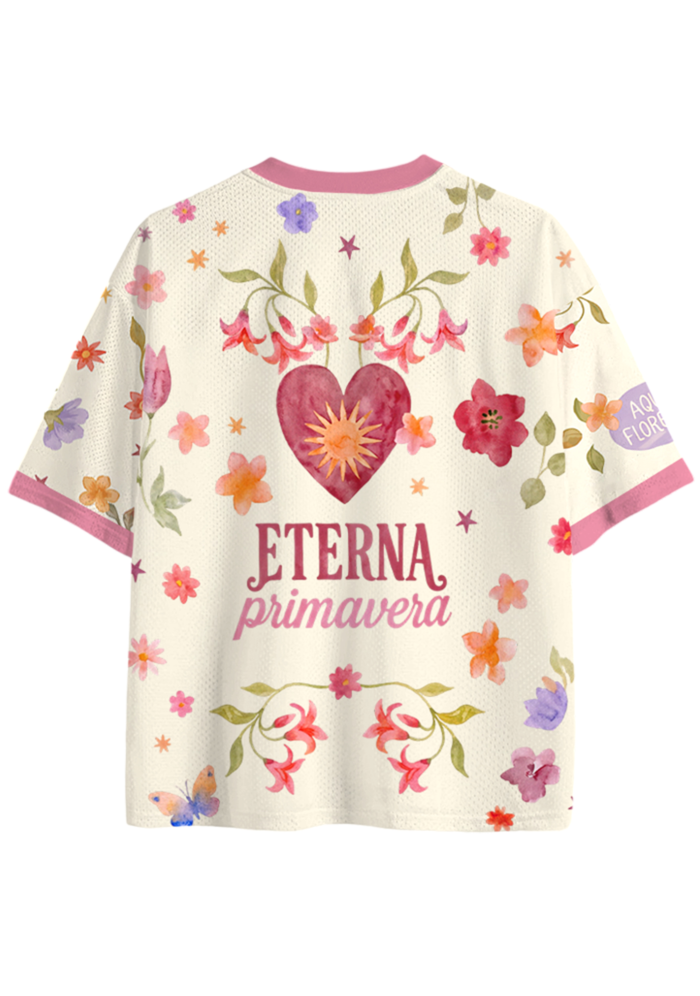 Medellin Floral Hummingbird Graphic Mesh Jersey Shirts