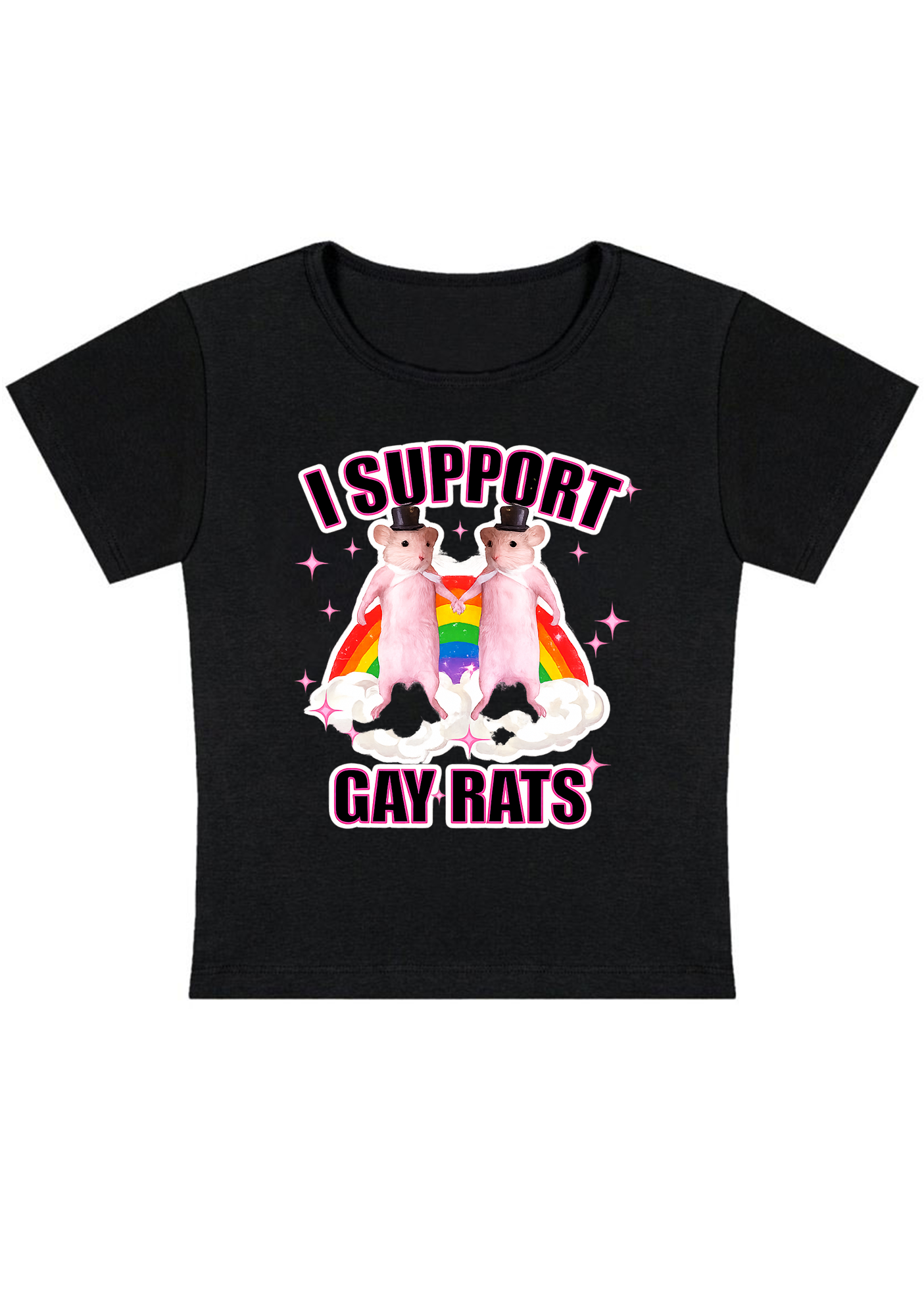 I Support Gay Rats Y2k Baby Tee