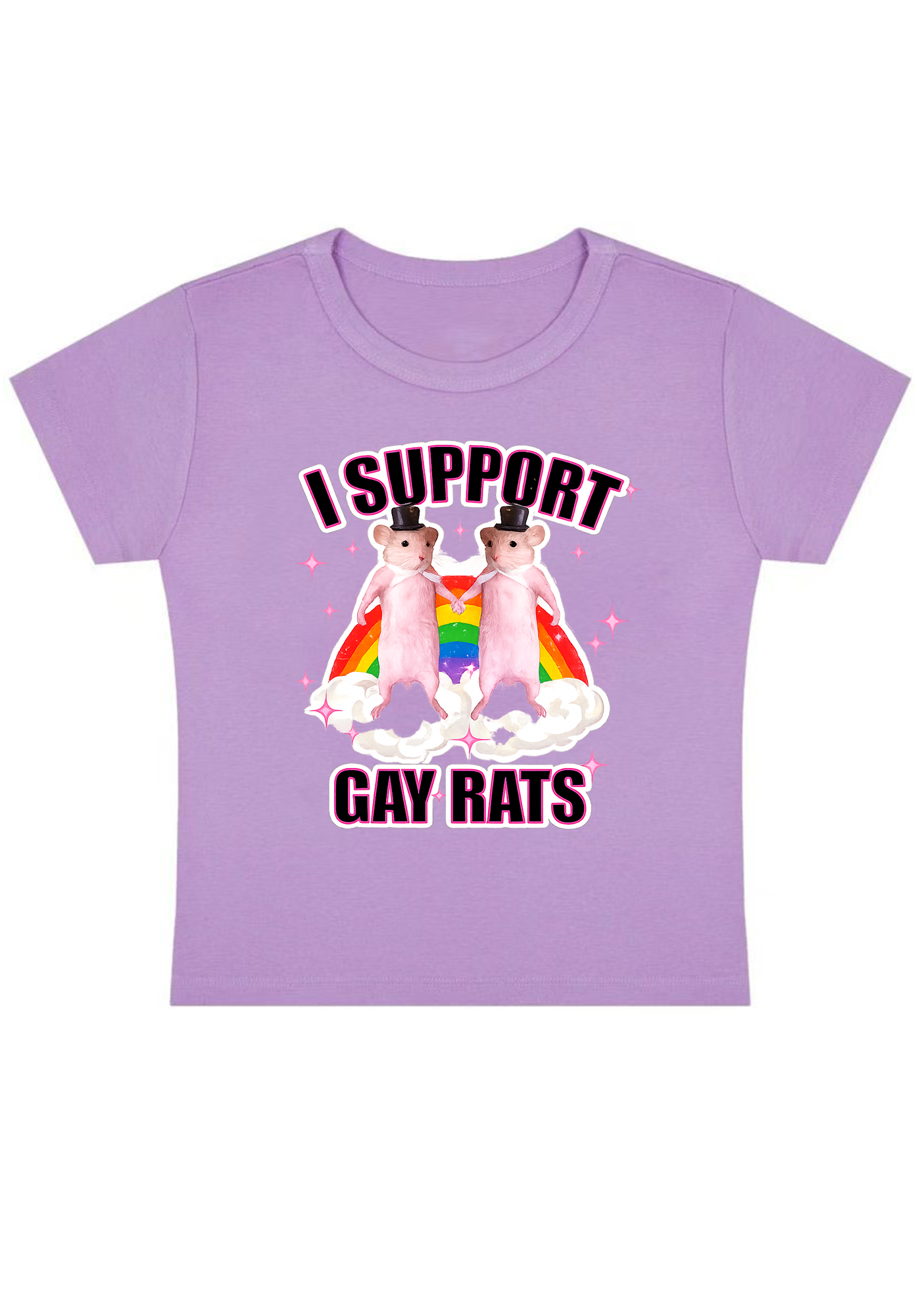 I Support Gay Rats Y2k Baby Tee