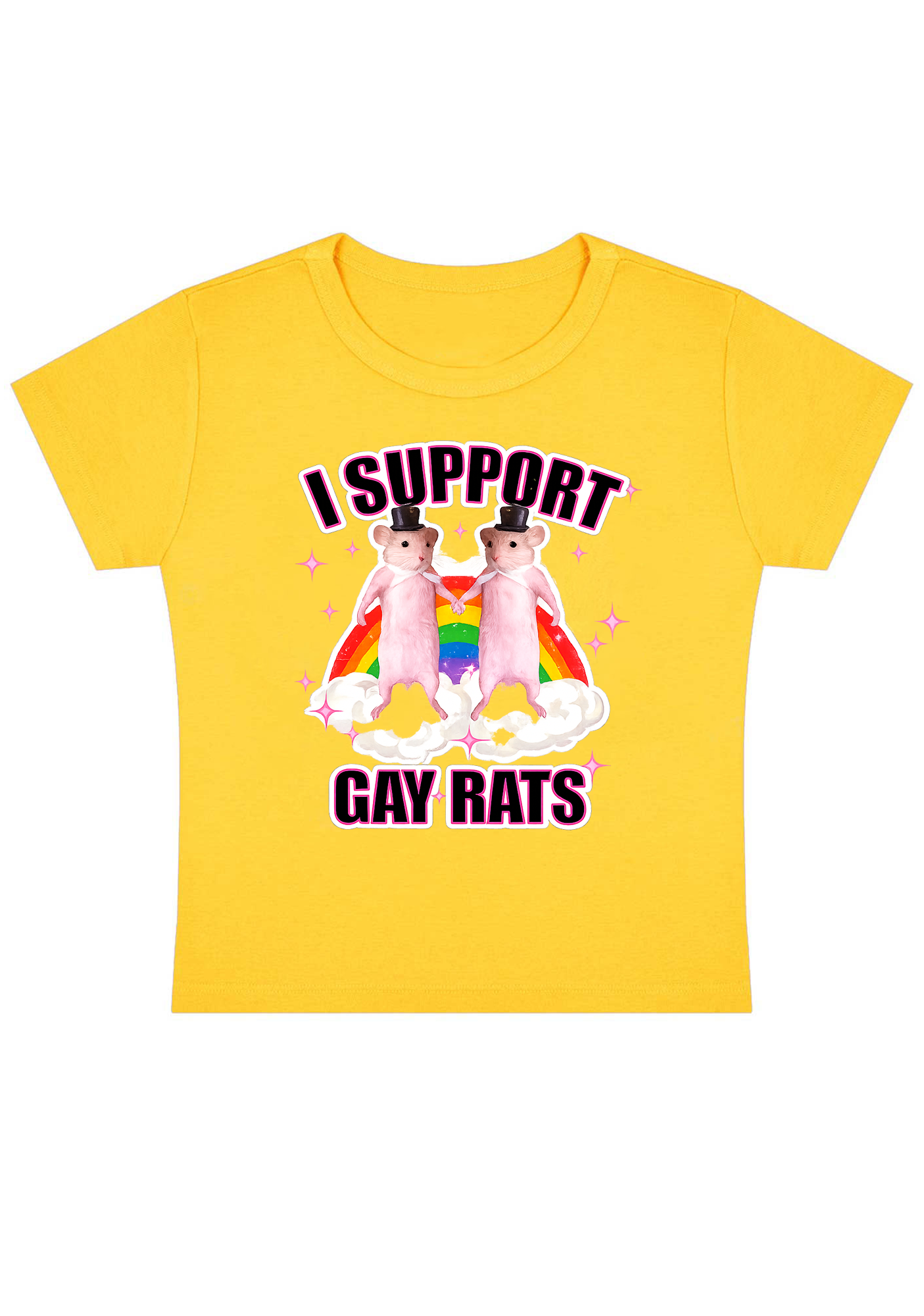 I Support Gay Rats Y2k Baby Tee