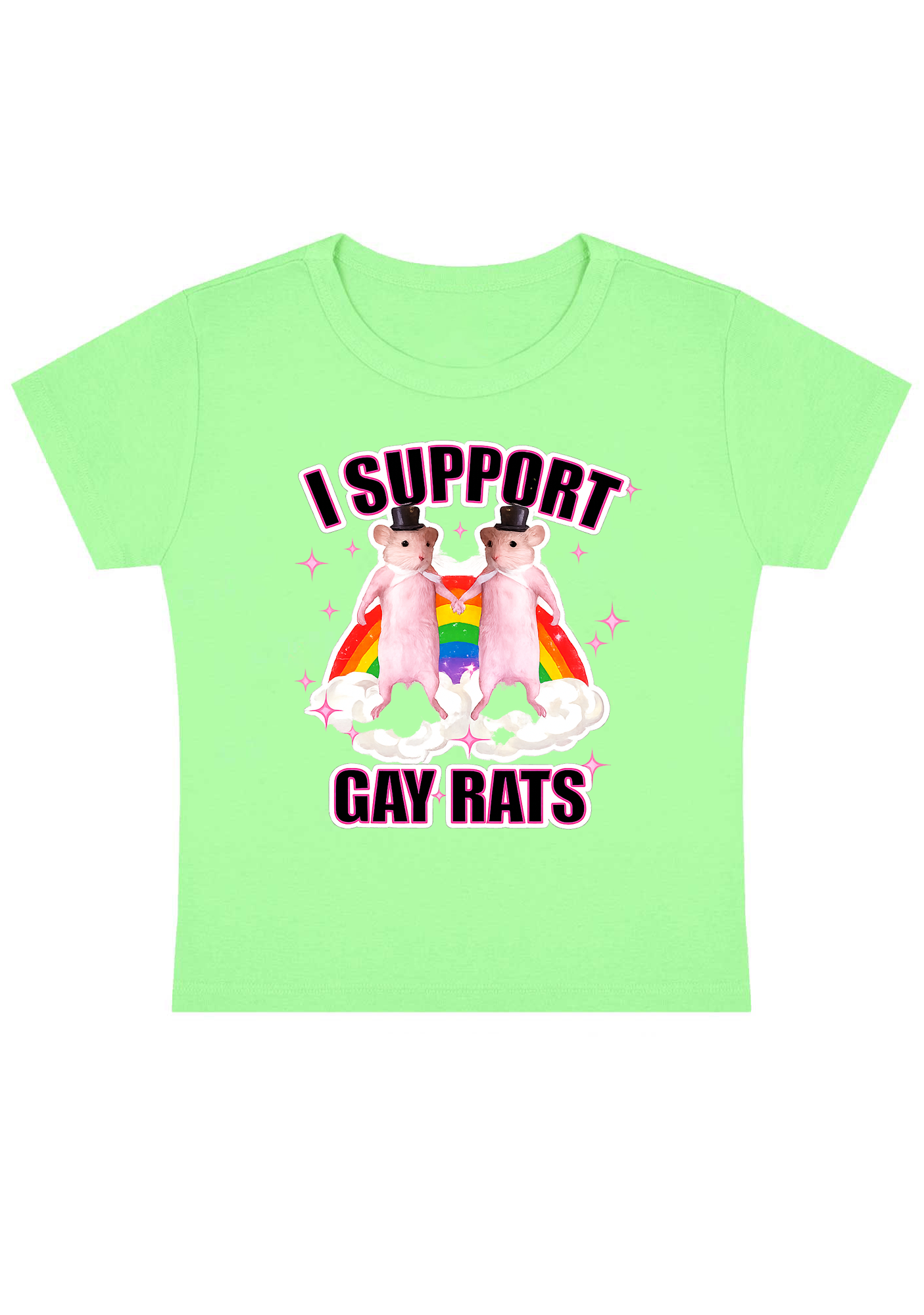 I Support Gay Rats Y2k Baby Tee