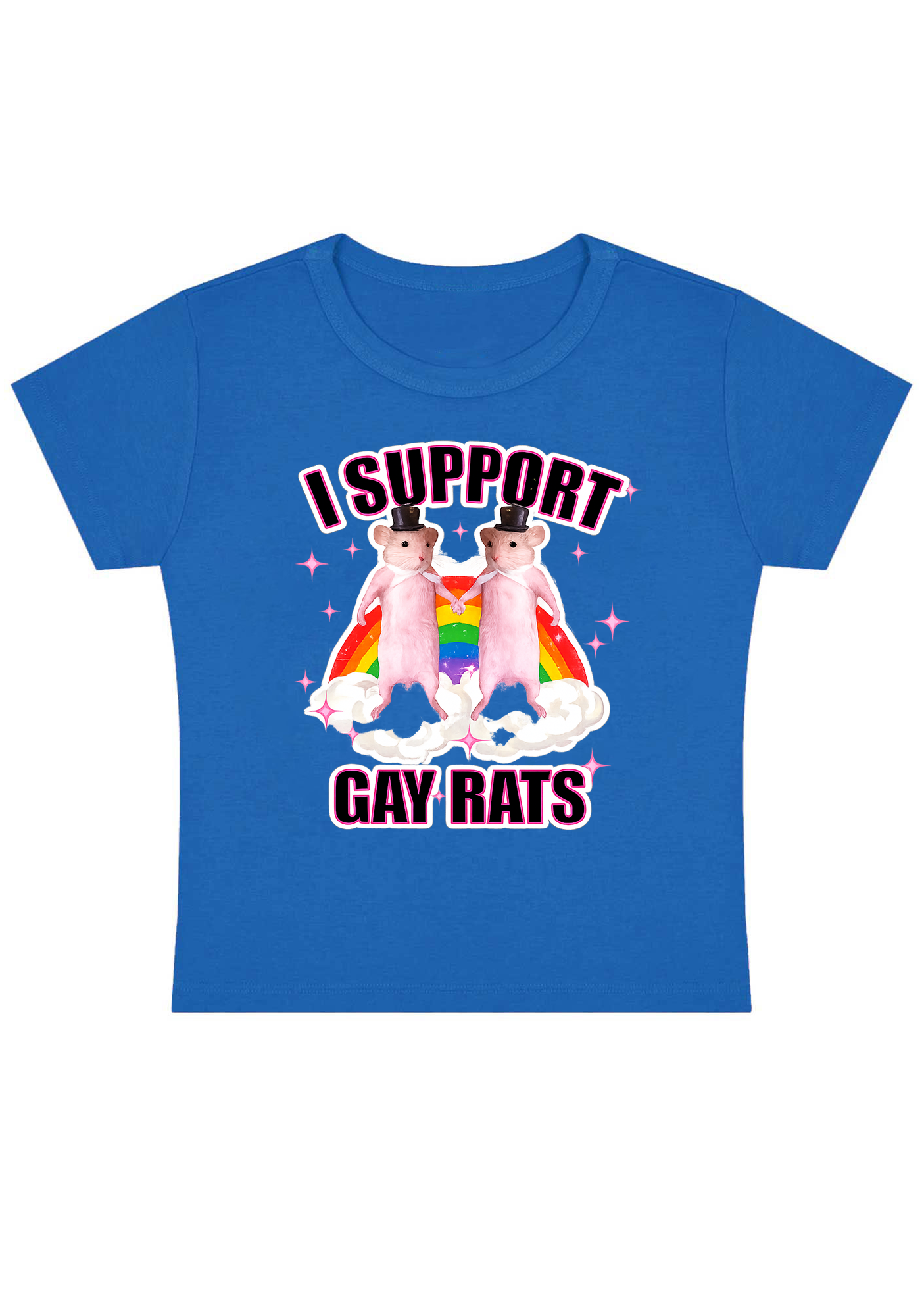 I Support Gay Rats Y2k Baby Tee