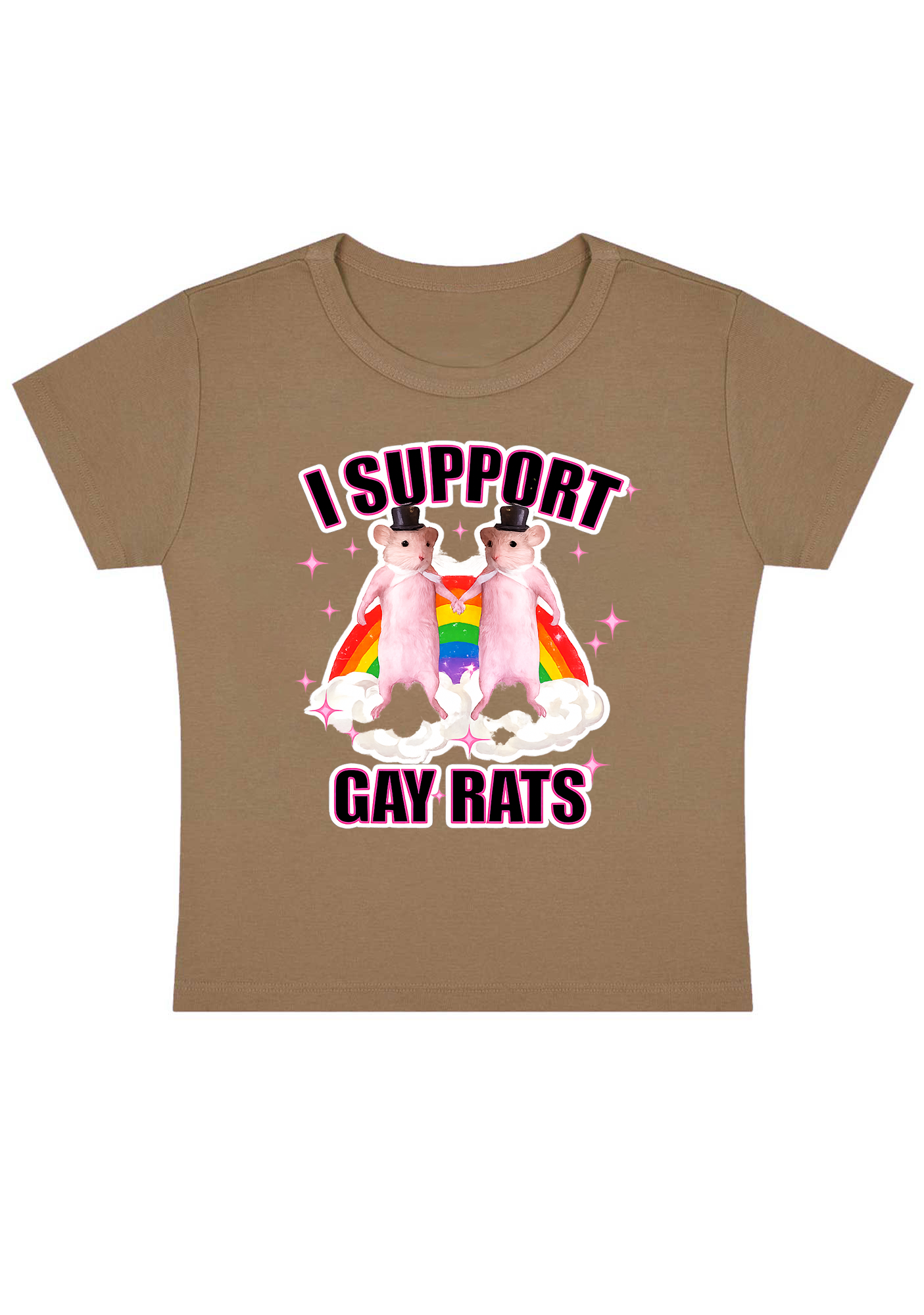 I Support Gay Rats Y2k Baby Tee