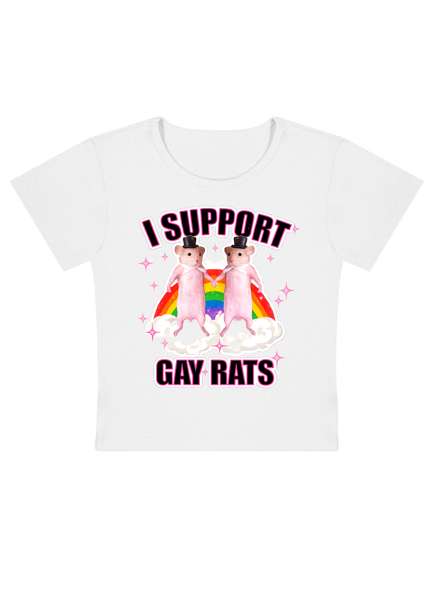 I Support Gay Rats Y2k Baby Tee