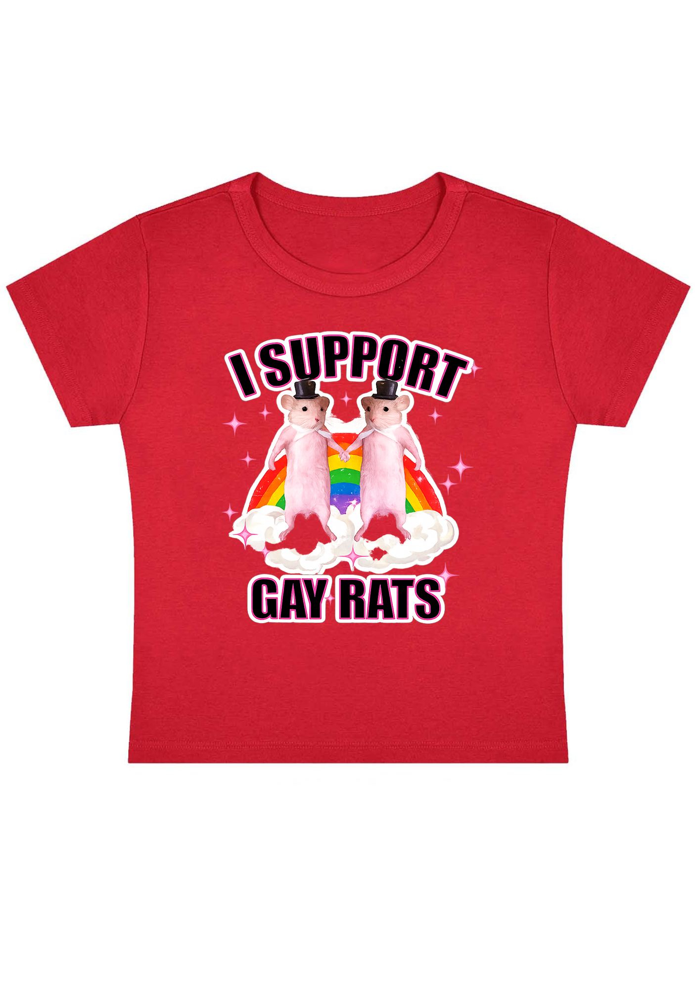 I Support Gay Rats Y2k Baby Tee