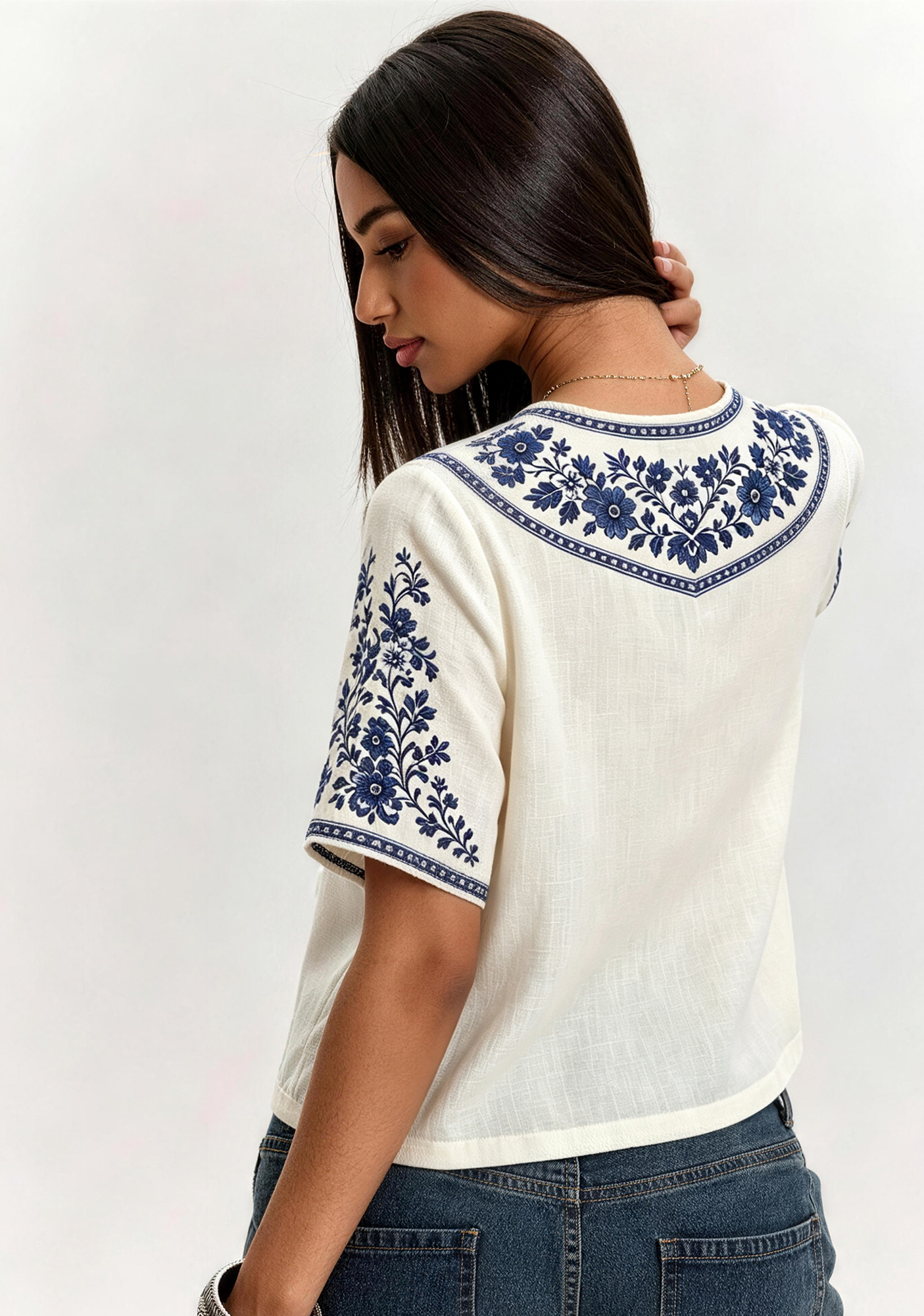 Boho Floral Featuring Leicester City V-Neck Blouse