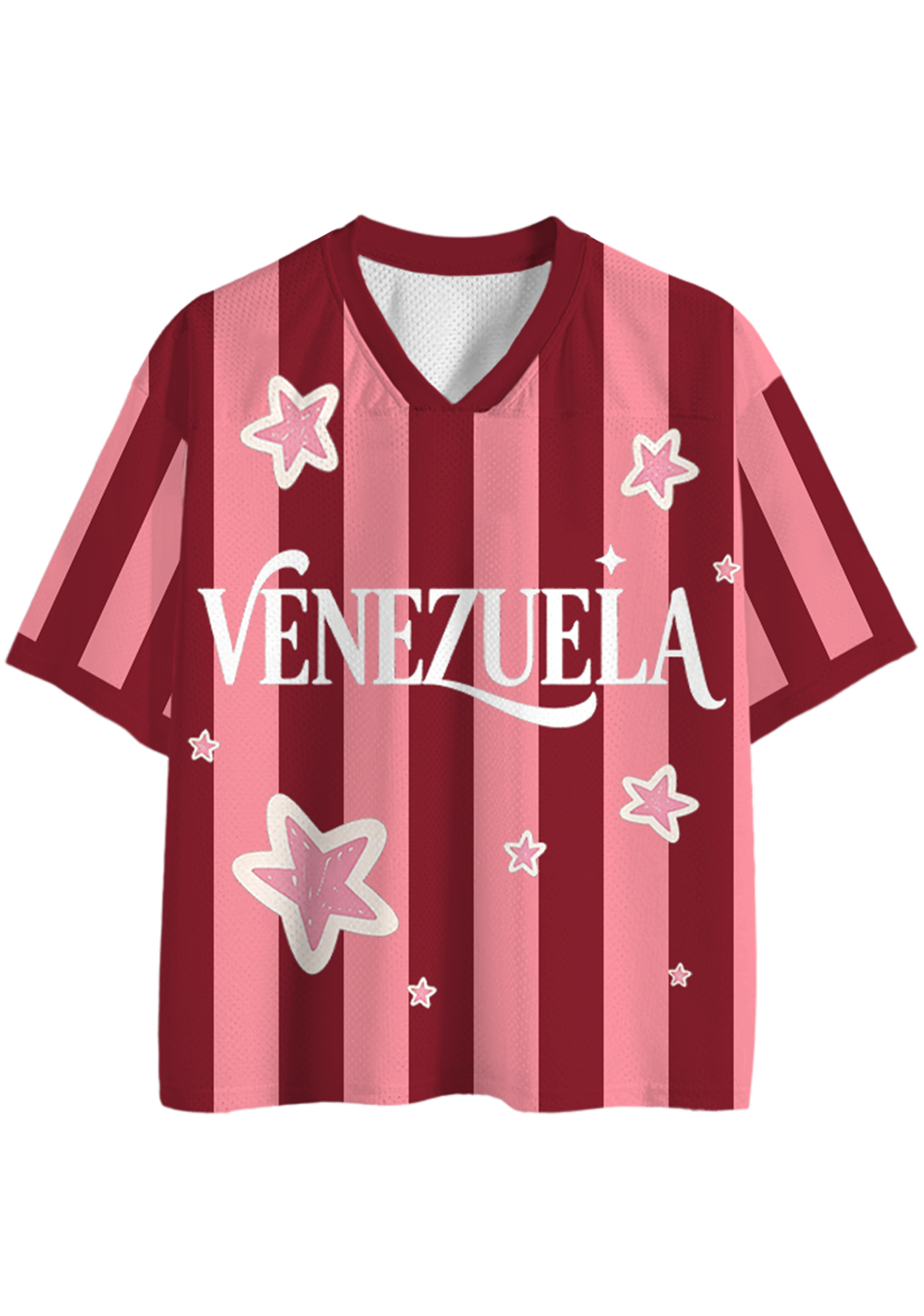 Retro Venezuela Star Striped Mesh Jersey Shirts