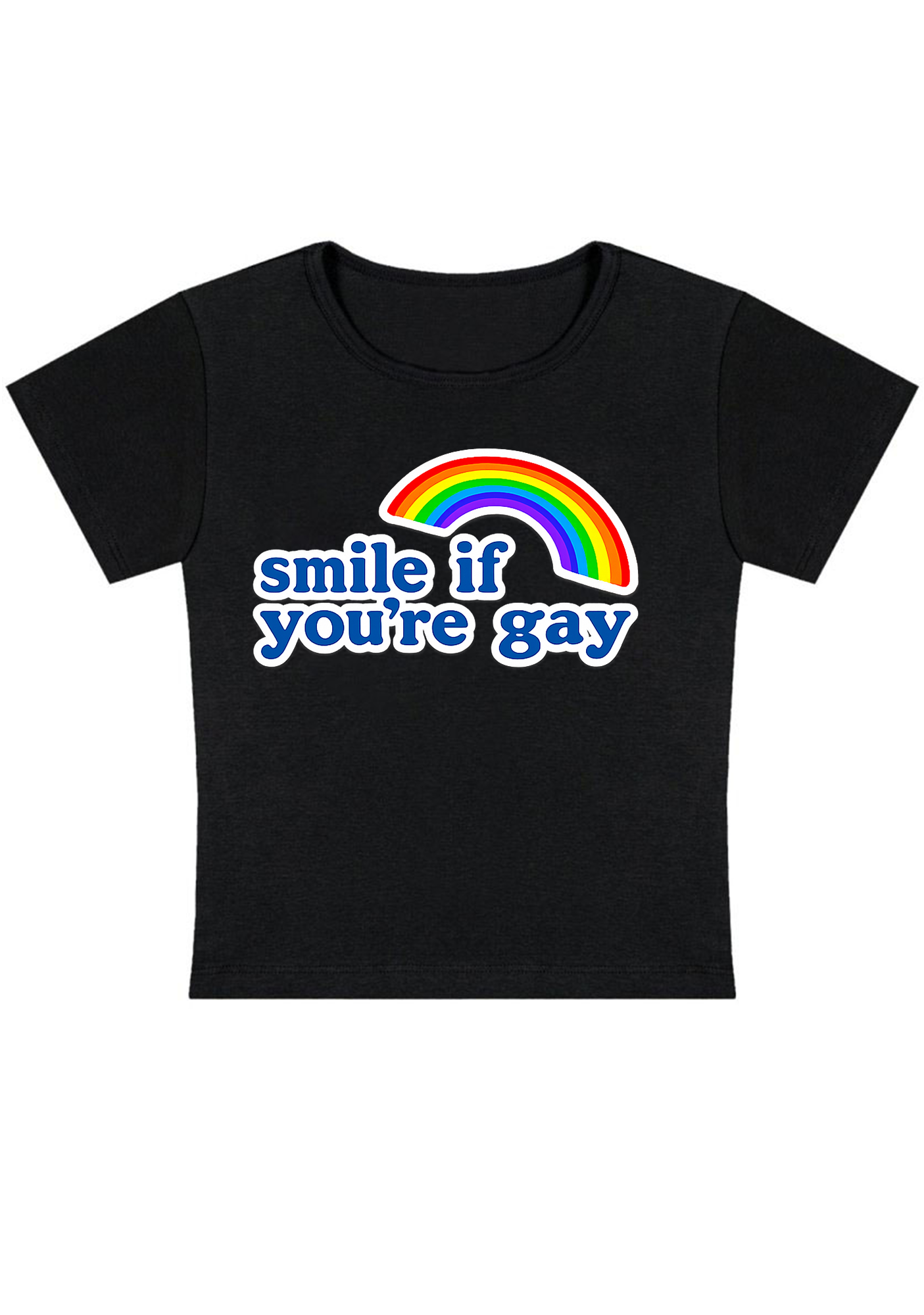 Smile If You're Gay Y2k Baby Tee