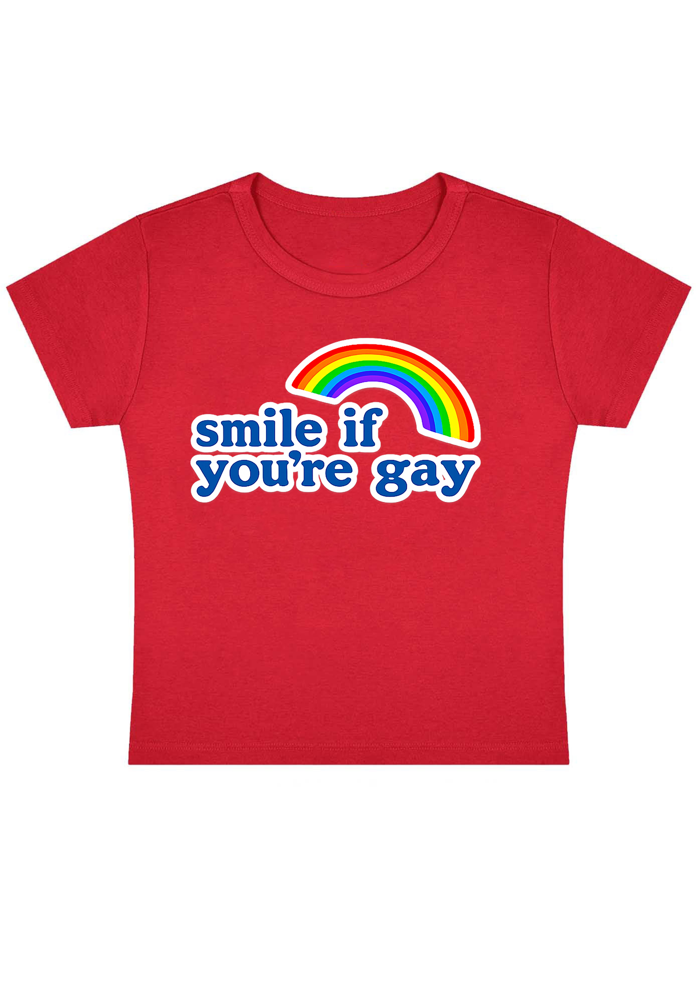 Smile If You're Gay Y2k Baby Tee