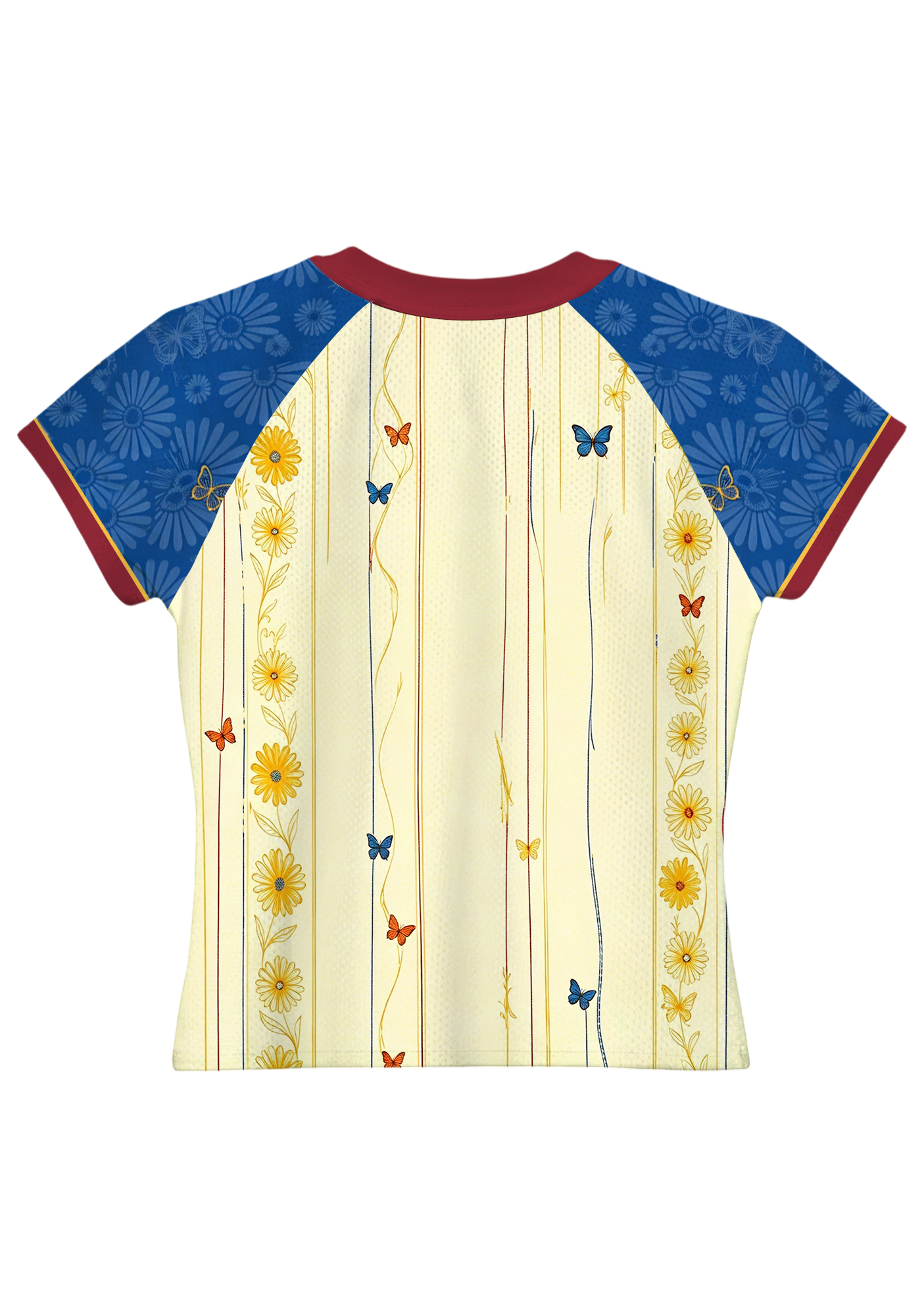 Colombia Daisy Butterfly Vine Striped Art Baby Tee