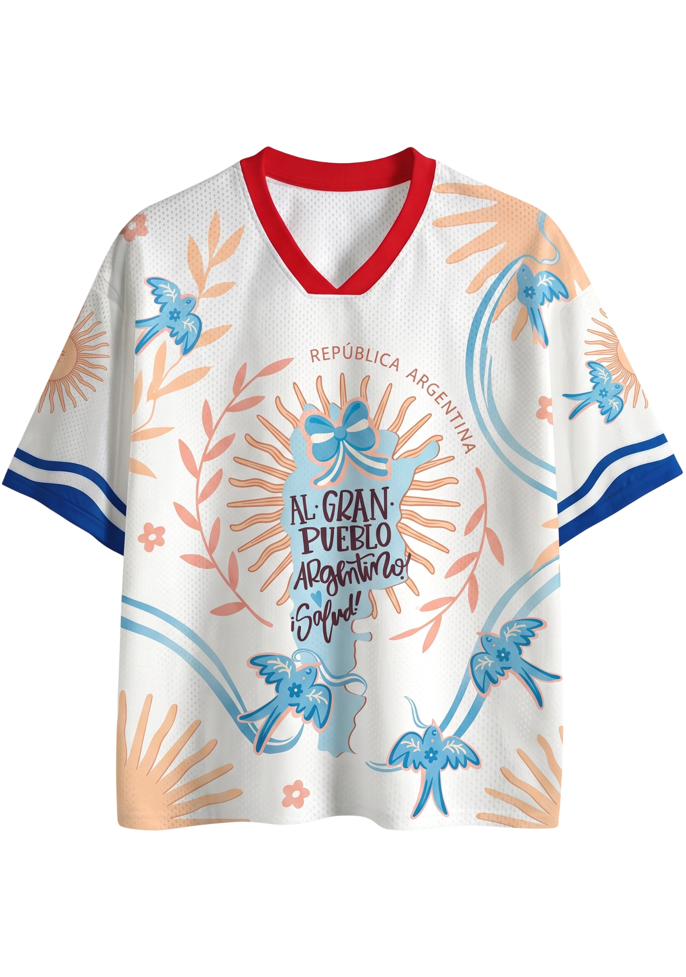 Argentina Swallow Bird Sun Wreath Art Mesh Jersey Shirts