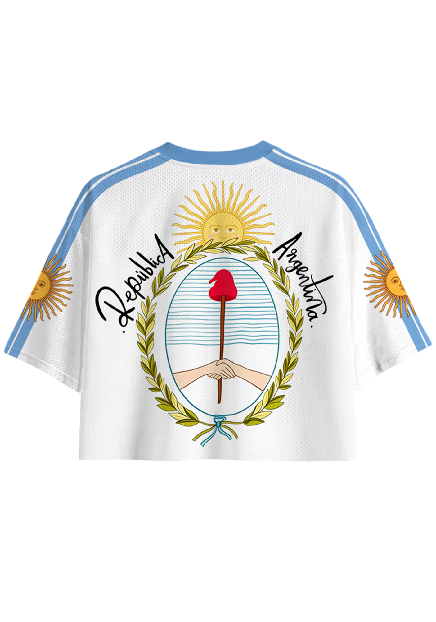 Argentina Sun of May Liberty Graphic Cropped Jersey Shirt