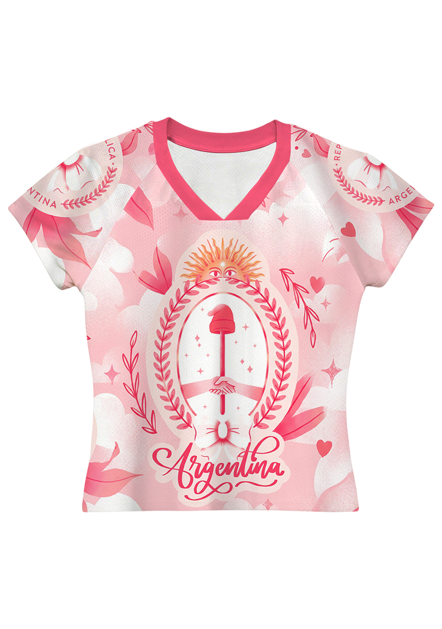 Pink Argentina Sun of May Patriotic Baby Tee