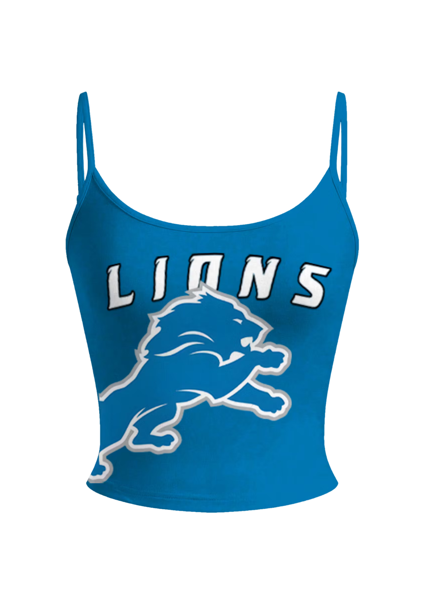 Trendy Bright Blue Detroit Lions Mascot Tops & Elasticated Trousers Two-Piece Set