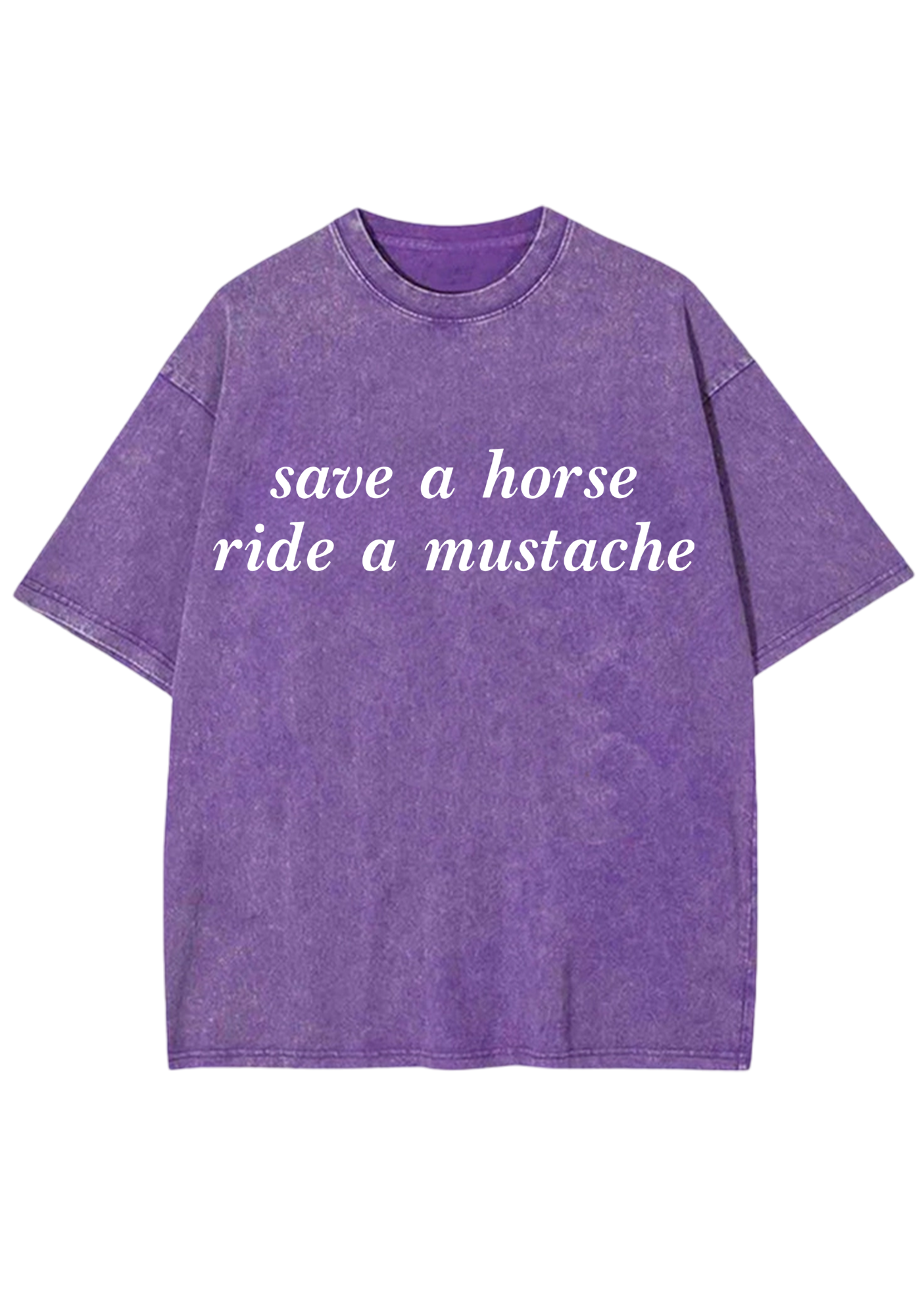 Save A Horse Ride A Mustache Y2K Washed Tee