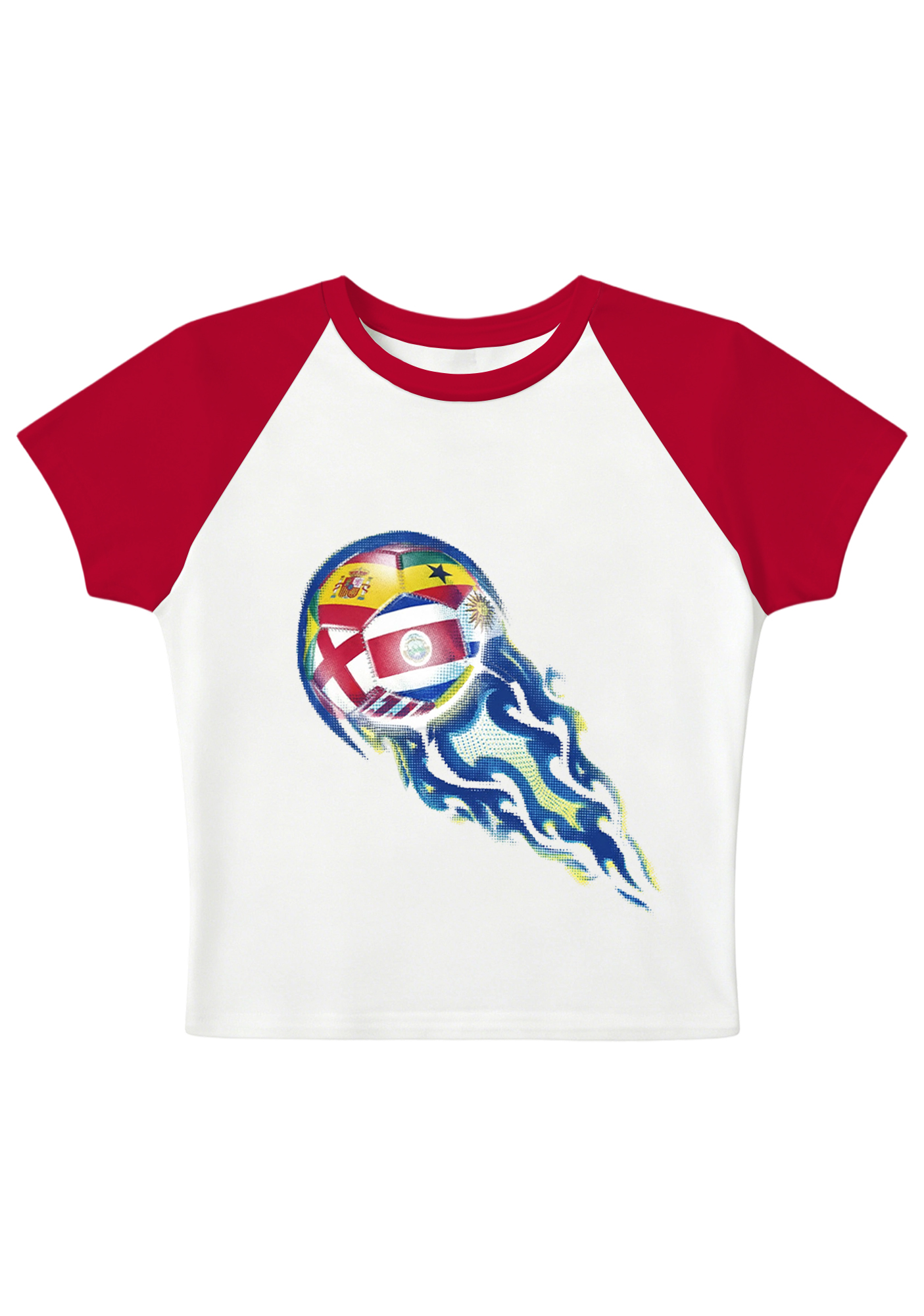 Soccer World Cup Raglan Y2K Baby Tee