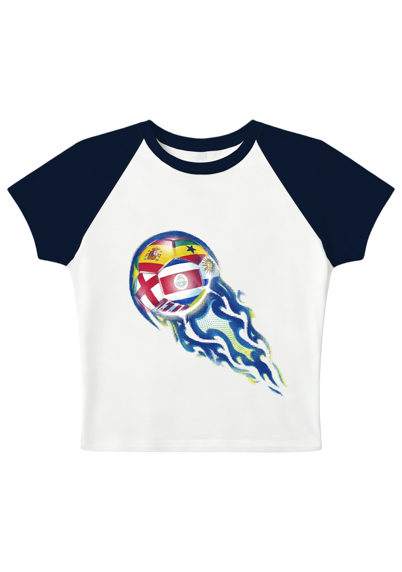 Soccer World Cup Raglan Y2K Baby Tee