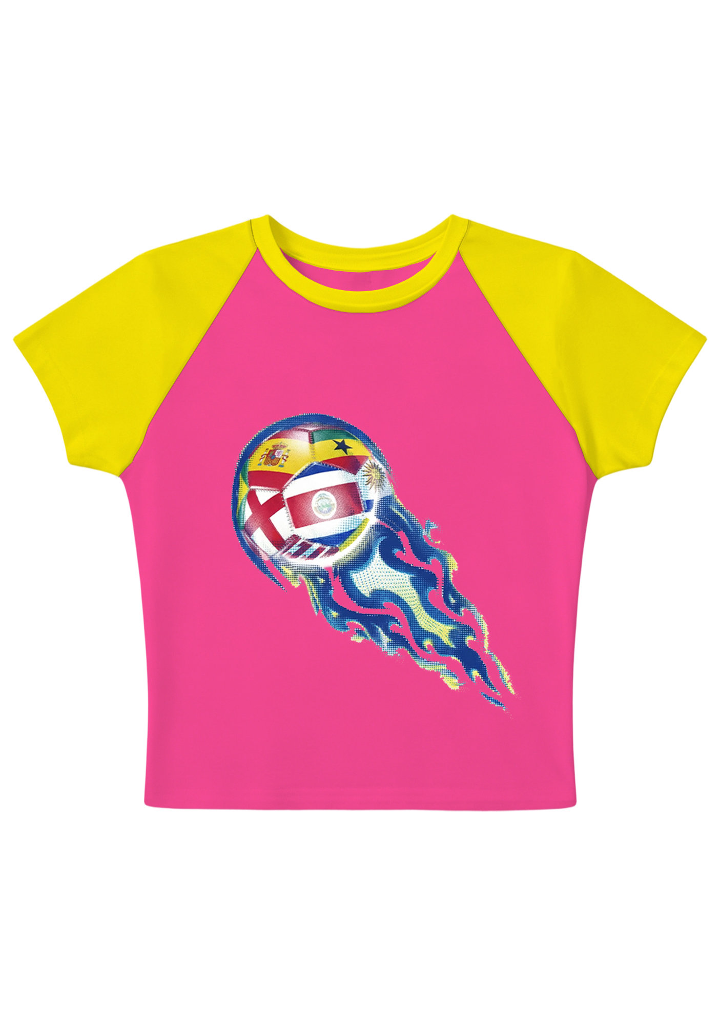 Soccer World Cup Raglan Y2K Baby Tee