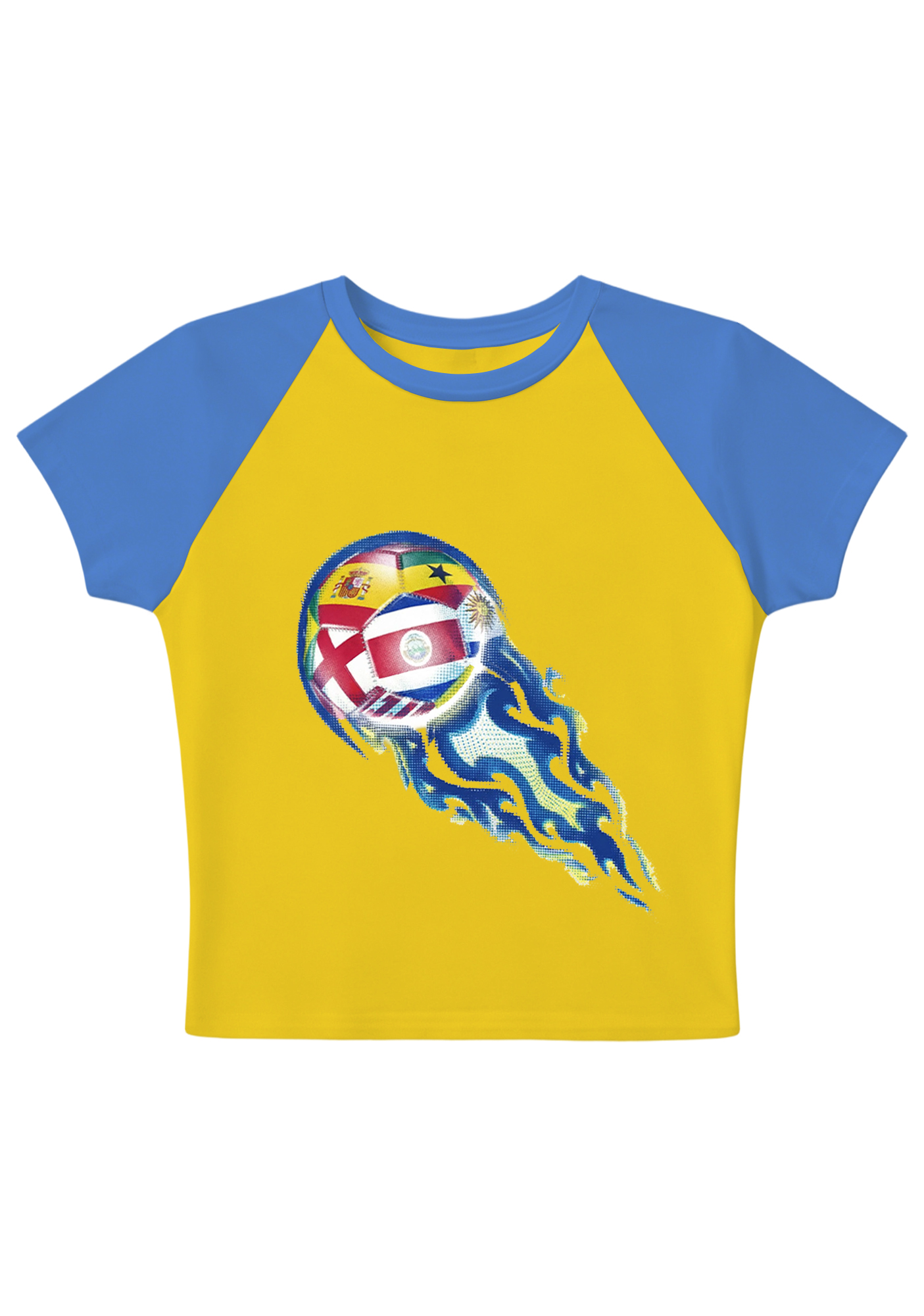 Soccer World Cup Raglan Y2K Baby Tee