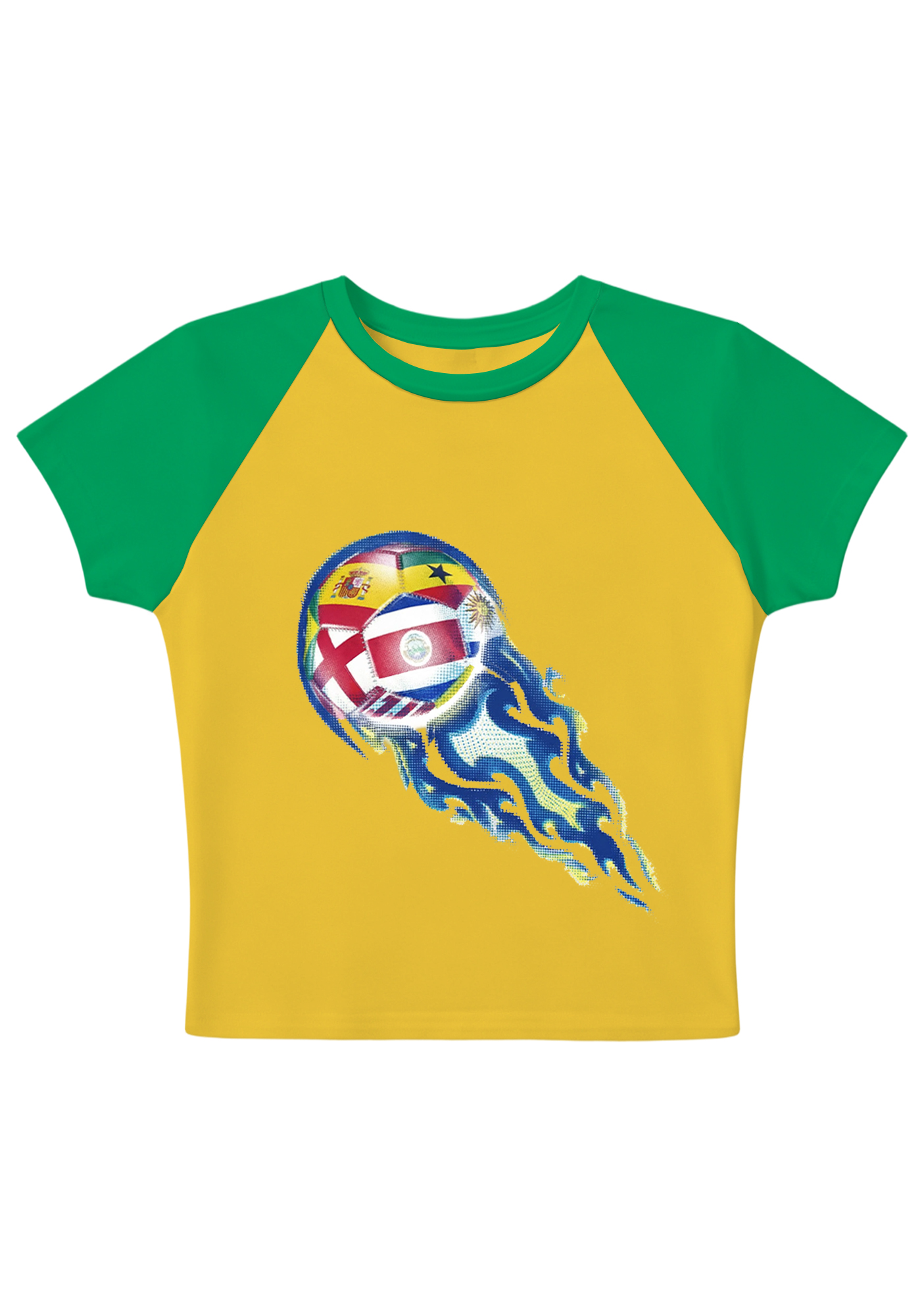 Soccer World Cup Raglan Y2K Baby Tee