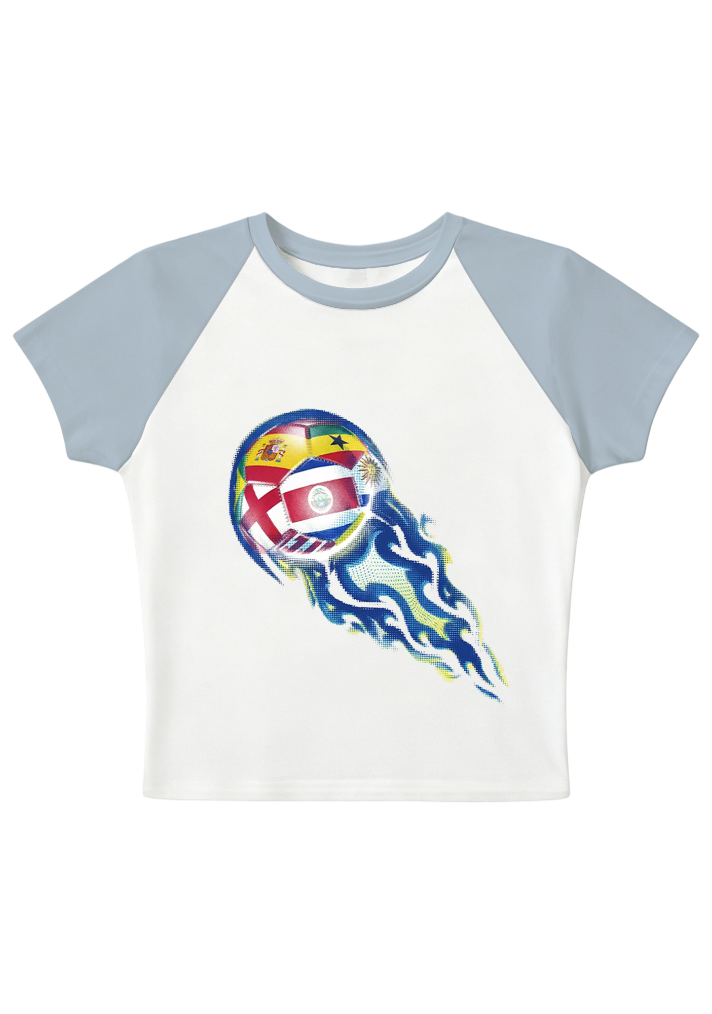 Soccer World Cup Raglan Y2K Baby Tee